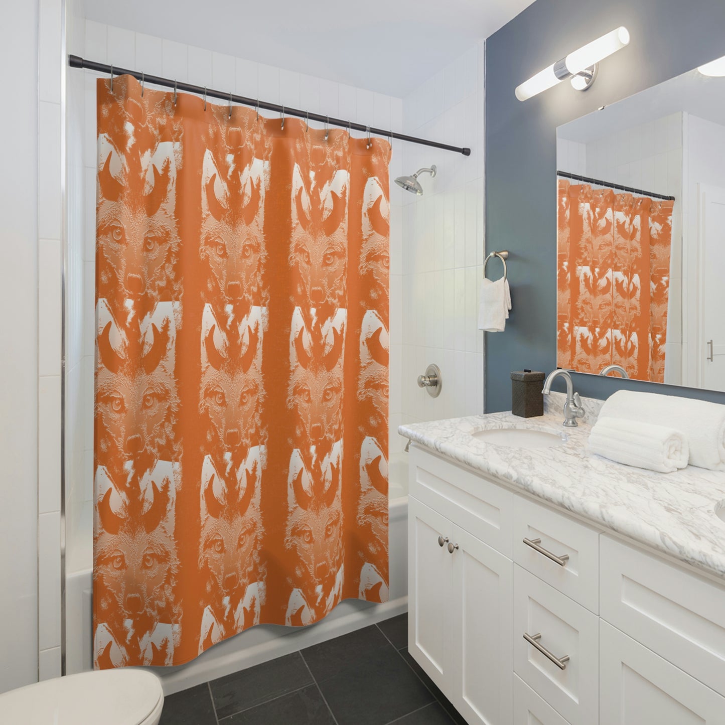 Horned Coyote Shower Curtains