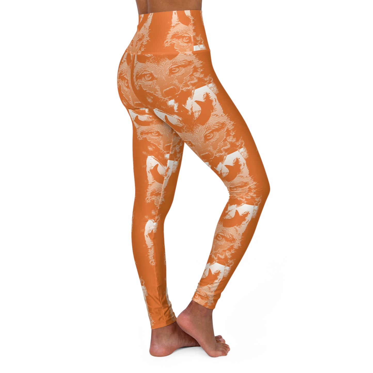 Horned Coyote High Waisted Yoga Leggings