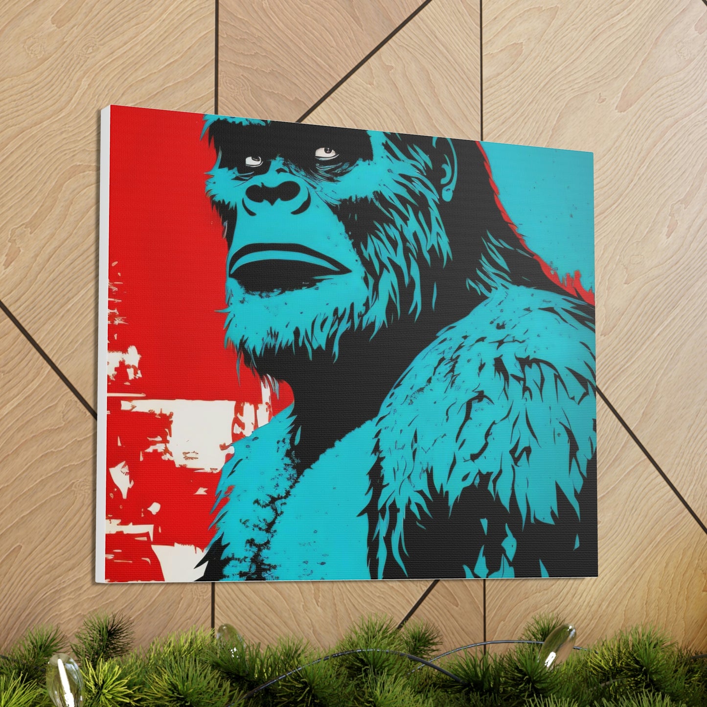 Red White Blue Pop Sasquatch, Colorful Sasquatch Monster Art, Sasquatch Canvas Painting Print, Wildlife Animal Wall Decor