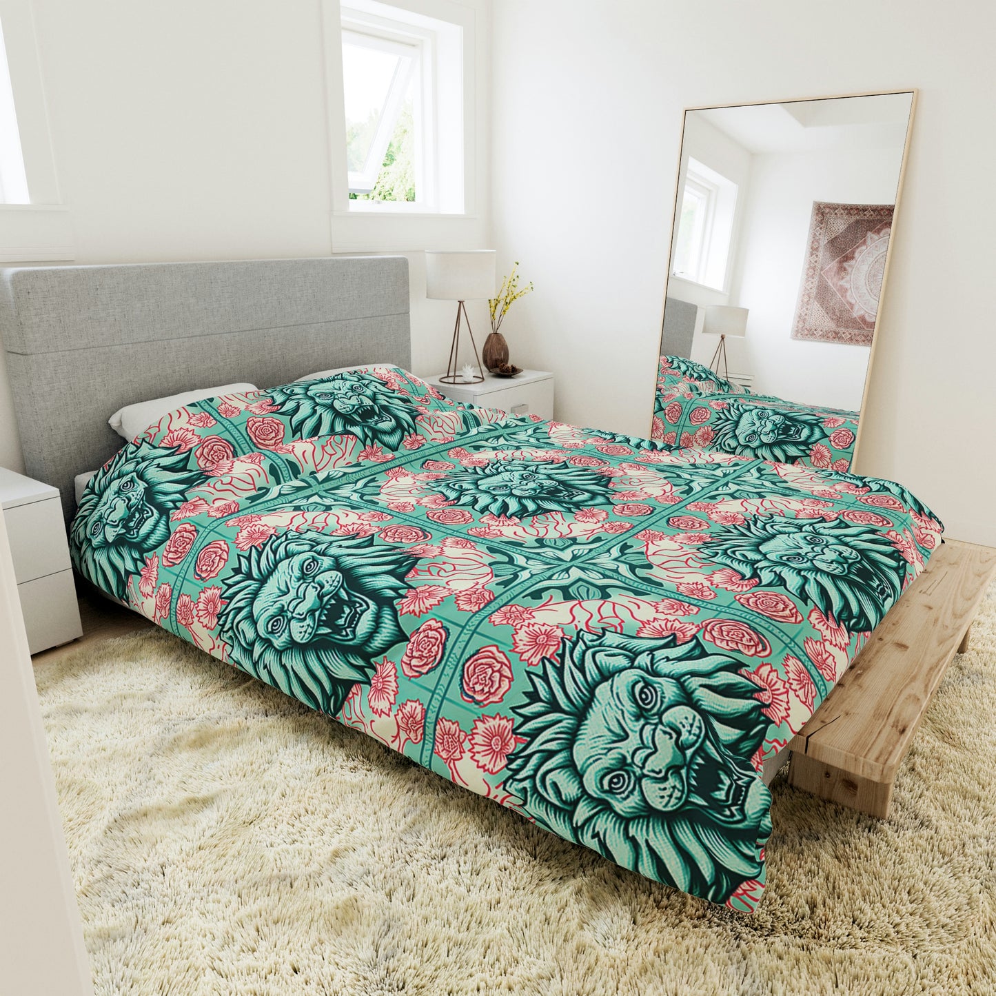 Floral Duvet Cover, Lion King Duvet Cover, Colorful Duvet Cover, Animal Printed Duvet Cover, Twin Duvet Cover, Designer Duvet Cover