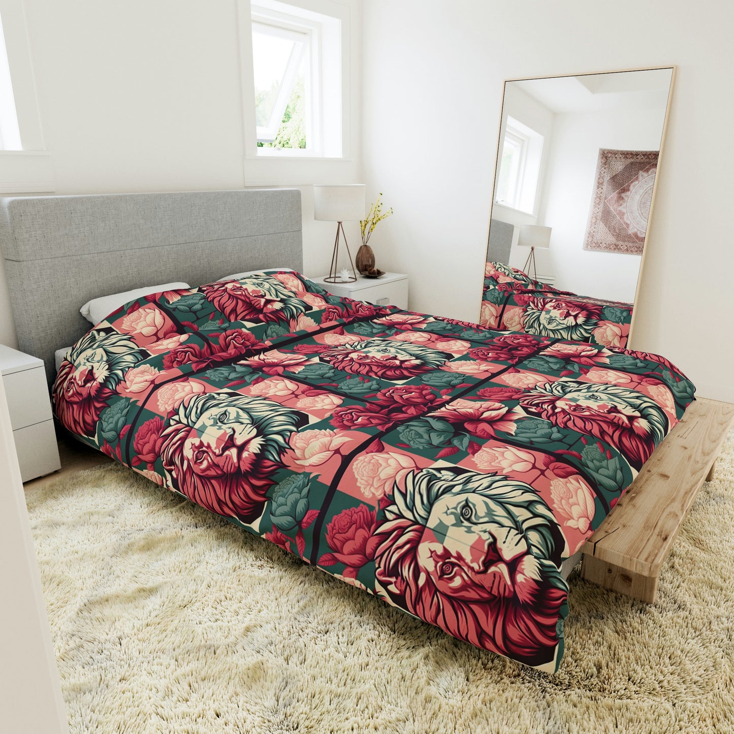 Floral Duvet Cover, Lion King Duvet Cover, Colorful Duvet Cover, Animal Printed Duvet Cover, Twin Duvet Cover, Designer Duvet Cover