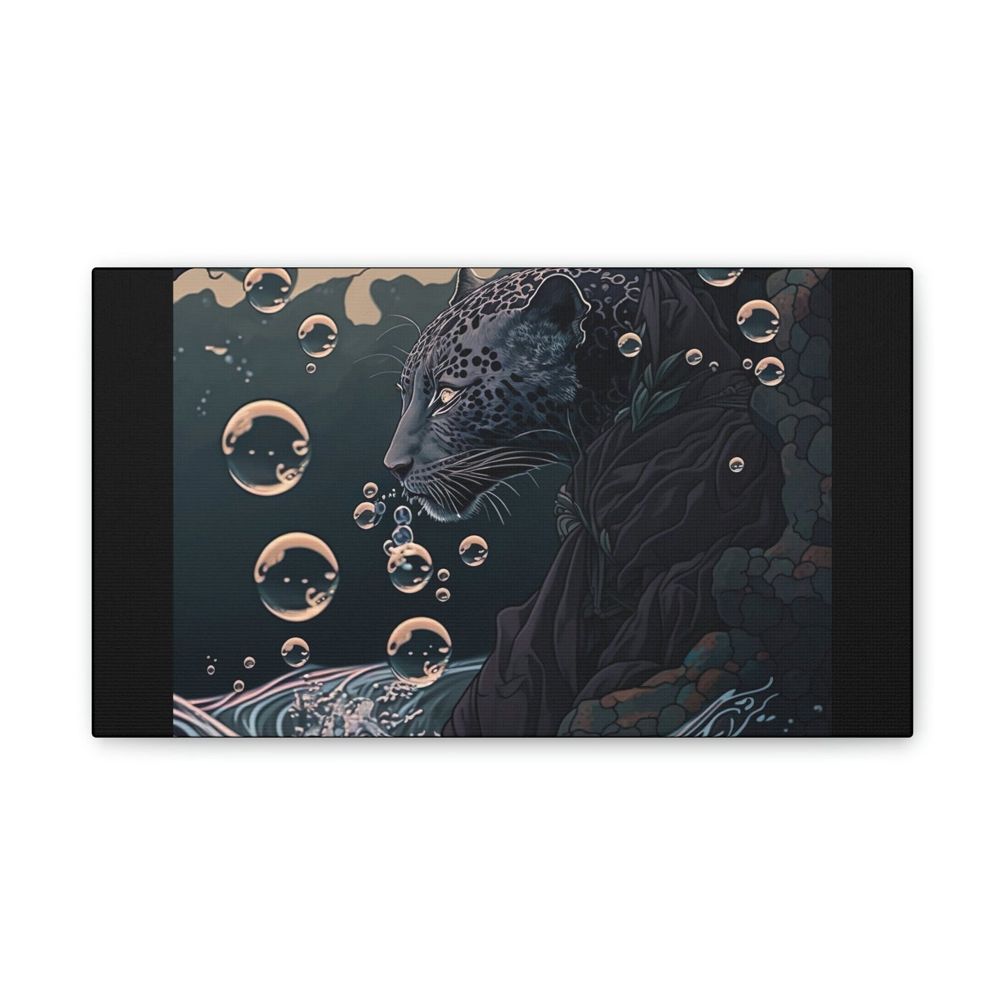 Bubble Black Panther Canvas Print , Panther Canvas Painting , Panther Wall Art , Room Wall decor , Ready to Hang Canvas Print