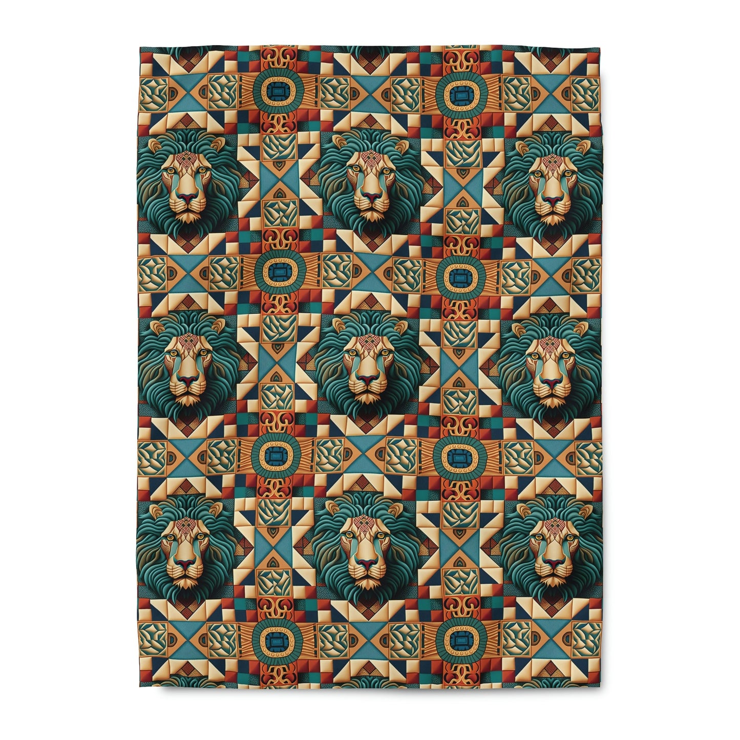 Geometric Print Colorful Duvet Cover, Lion King Duvet Cover, Linen Designer Duvet Cover, Modern Twin Duvet Cover