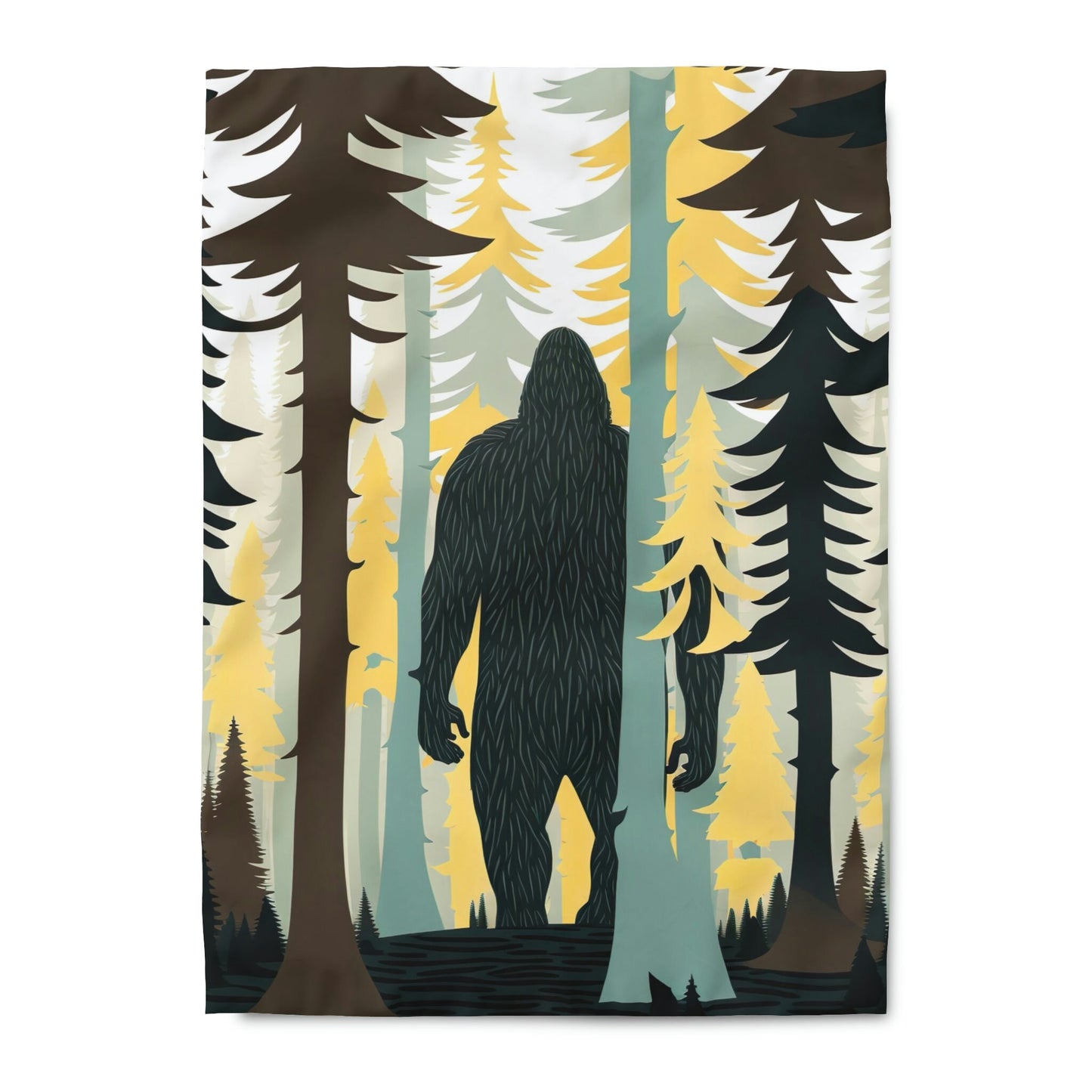 Sasquatch King Duvet Cover, Forest Animal Prints Duvet Cover, Designer Duvet Cover, Aesthetic Duvet Bed Decor