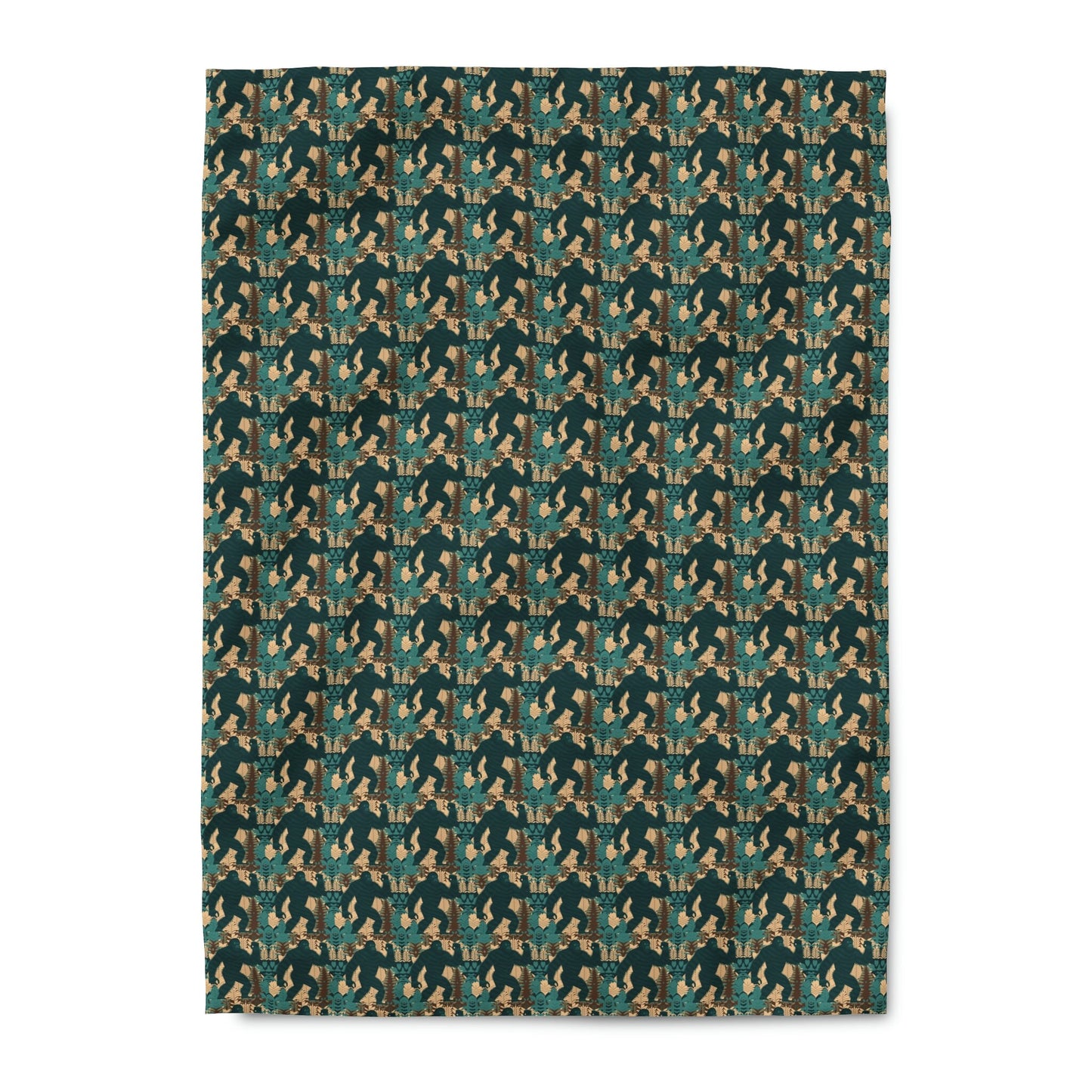 Green Sasquatch Duvet Cover, Retro Printed Duvet Cover, Green Bedding Duvet Cover, Kids Sasquatch Gifts, Cute Duvet Cover