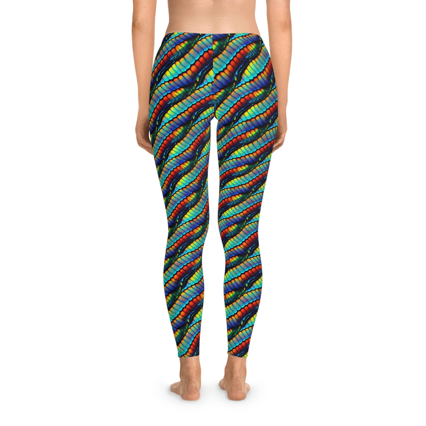 Rainbow Scales Colorful Leggings, Stretchy Fabric Yoga Leggings, Workout Leggings, Gym Leggings, Fitness Leggings