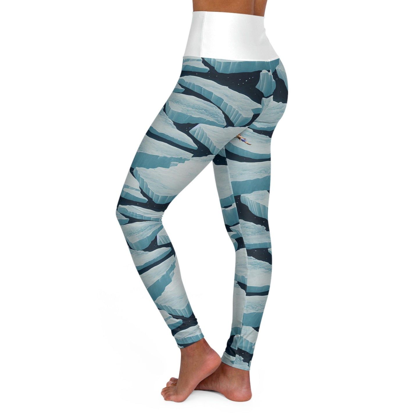 Polar Bear High Waist Leggings, Iceberg Yoga Leggings, Workout Leggings for Women, Fitness Leggings, Gym Leggings