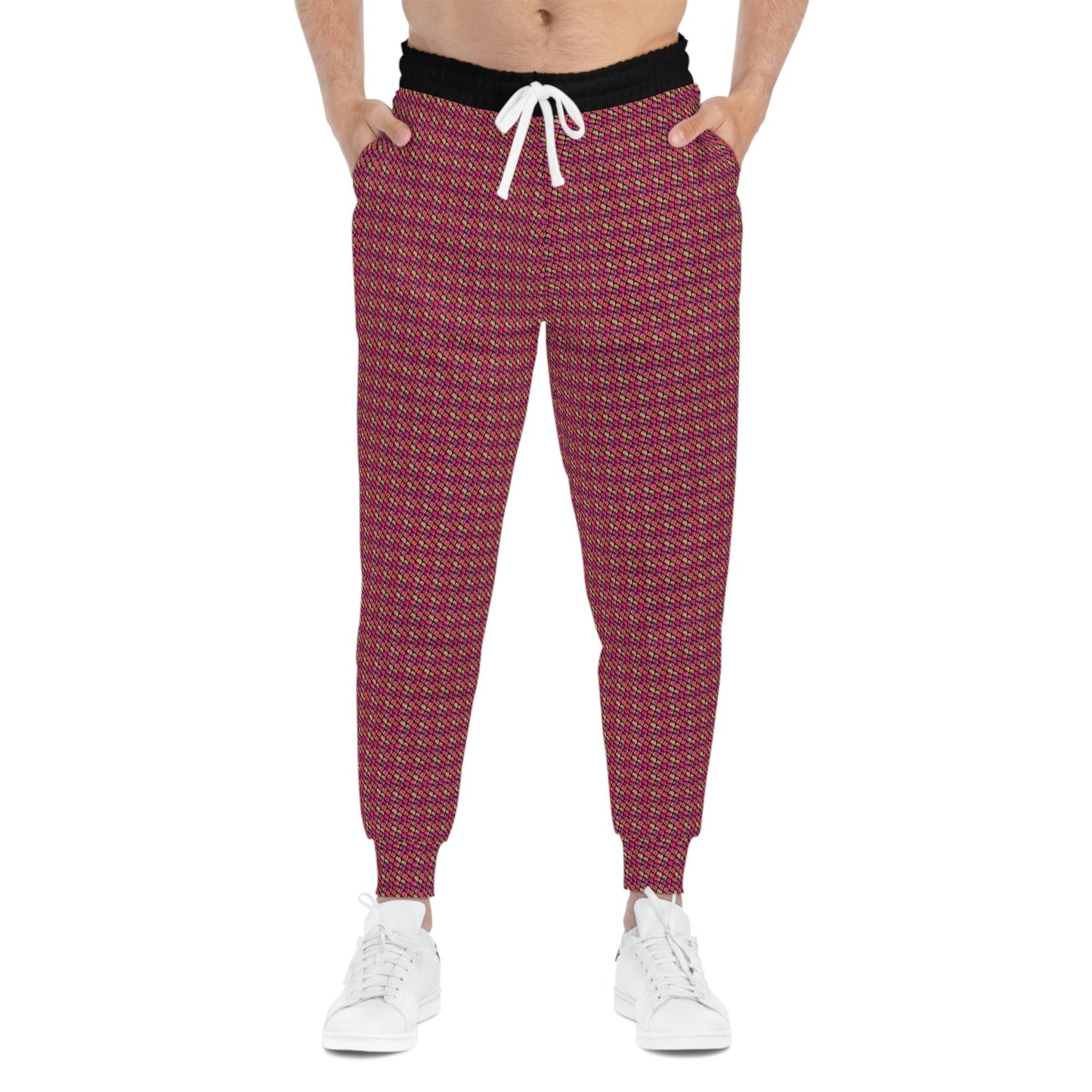 Pink Scales Mens Joggers, Athletic Clothing High Waisted Joggers, Pink Mens Yoga Pants, Aesthetic Clothing Streetwear Pants