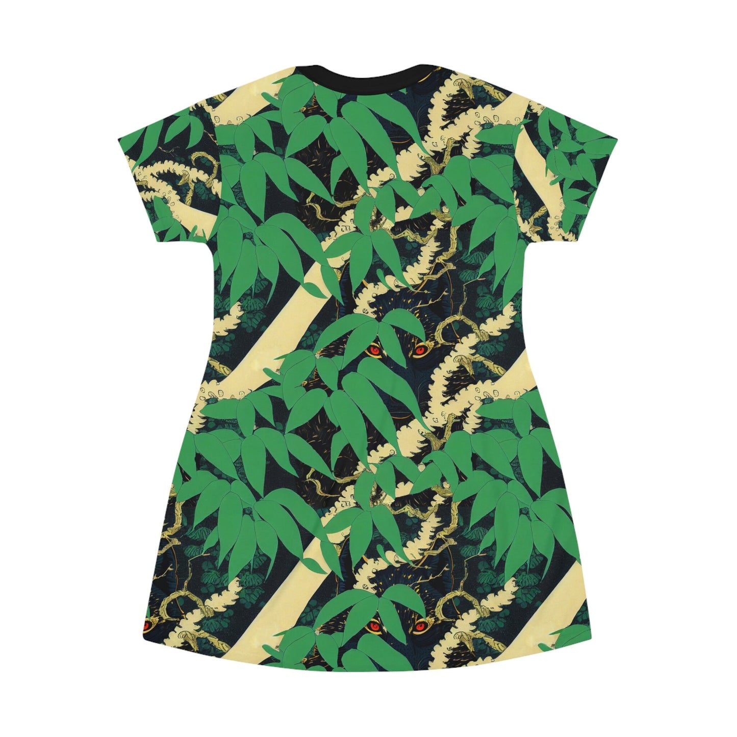 Wolf Shirt Dress, Botanical Tshirt Dress, Women Summer Shirt Dress, Oversized Aesthetic Tshirt, Short Sleeve Comfy Shirt