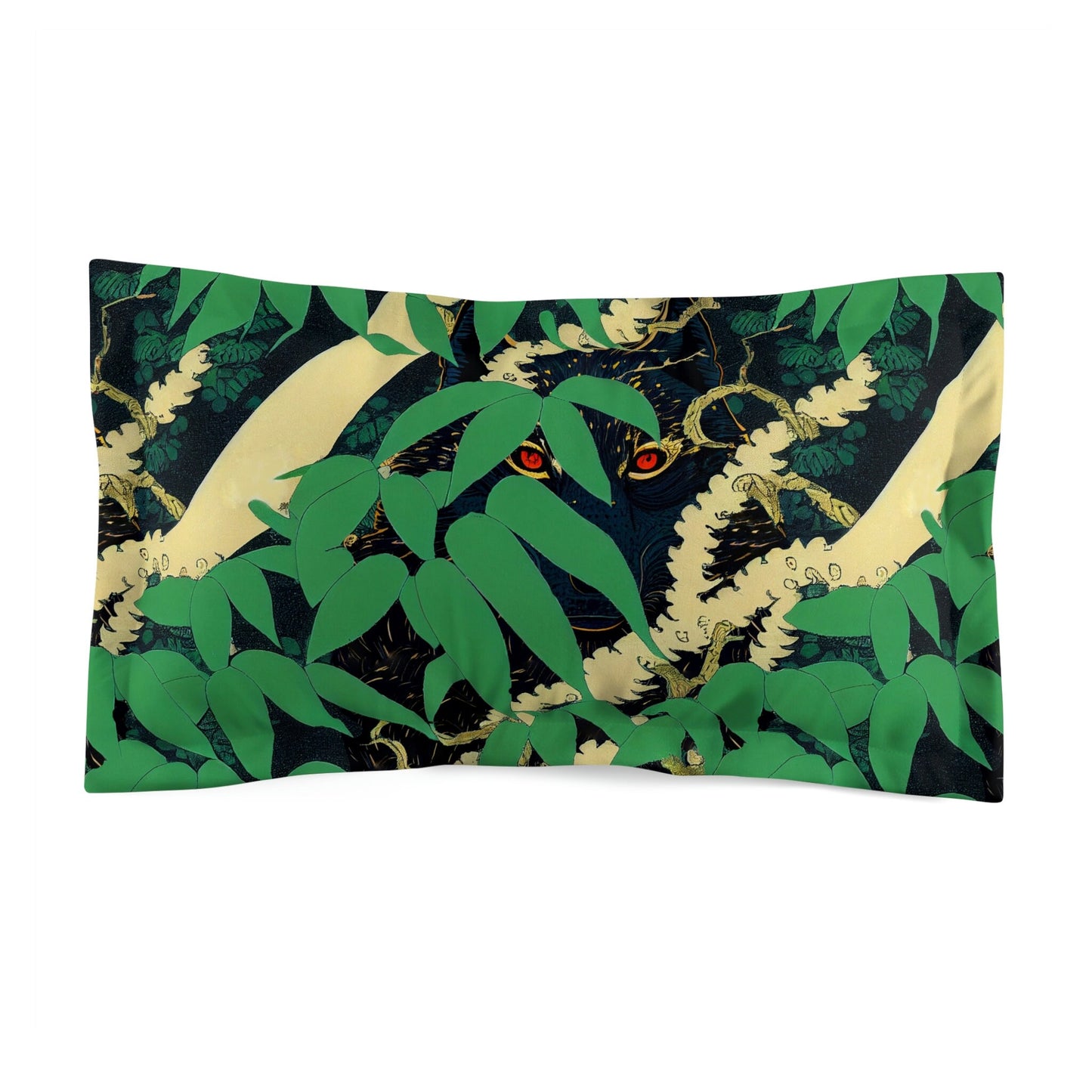 Black Wolf Pillow Sham, Wolf Forest Pillow, Horror Pillow, Animal Throw Pillow, wolf Lover Gift Bed Pillow, Decorative Pillow