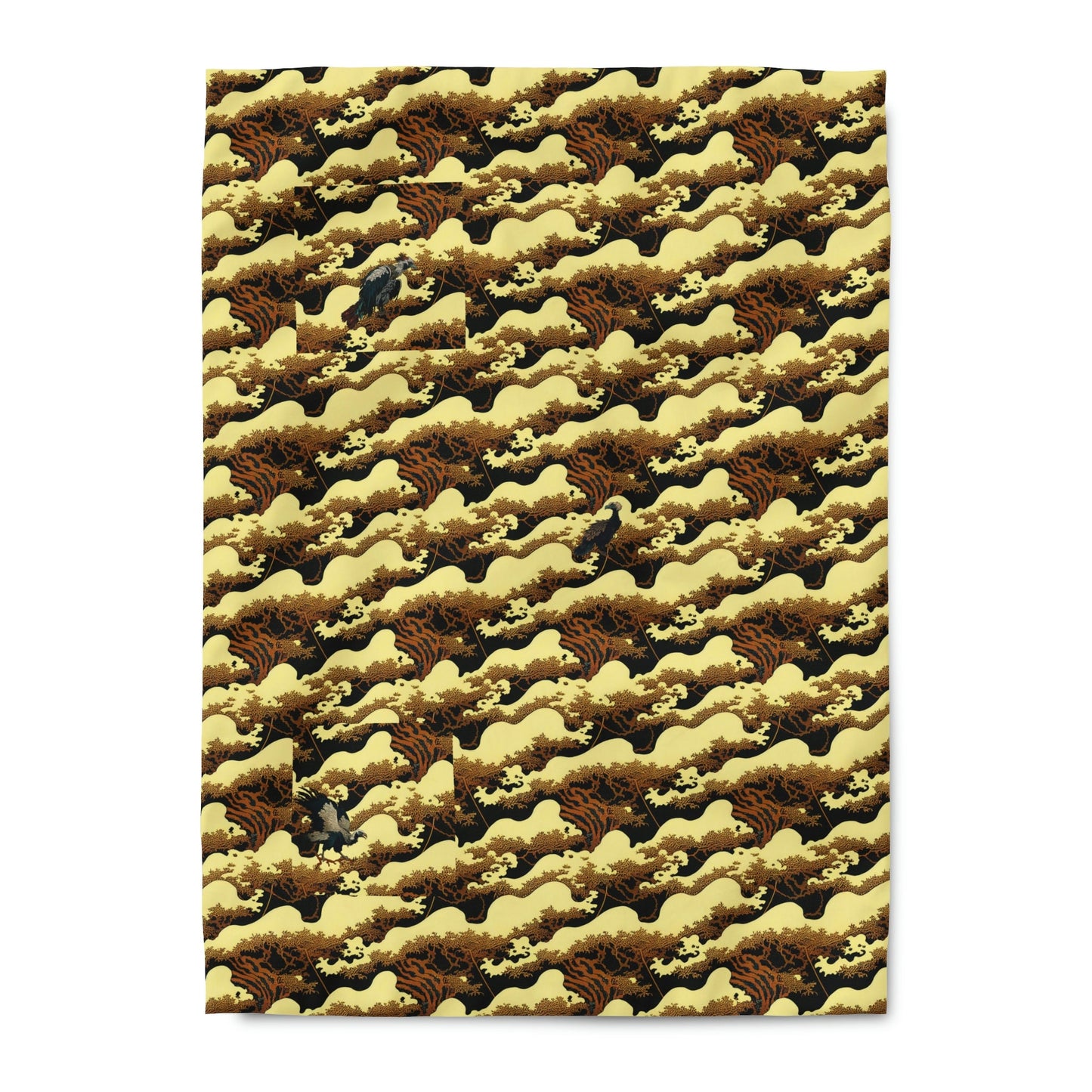 Gold Forest Vulture Duvet Cover, Animal Duvet Cover, Bedding Comforter, Unique Print Duvet Covers, Animal Lover Gift