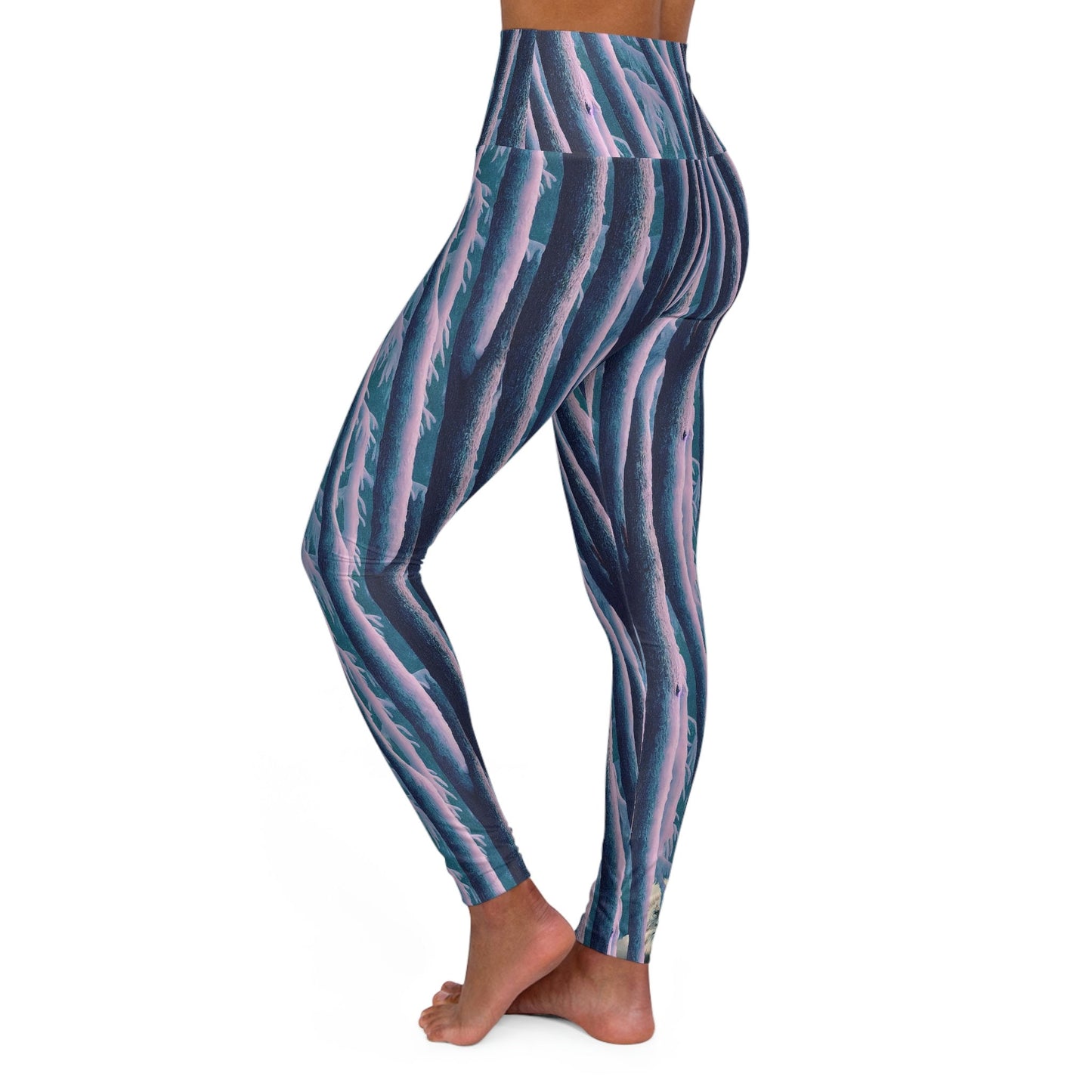 Yeti High Waist Leggings, Yoga Leggings, Abstract Animal Leggings, Workout Leggings for Women, Plus Size Leggings