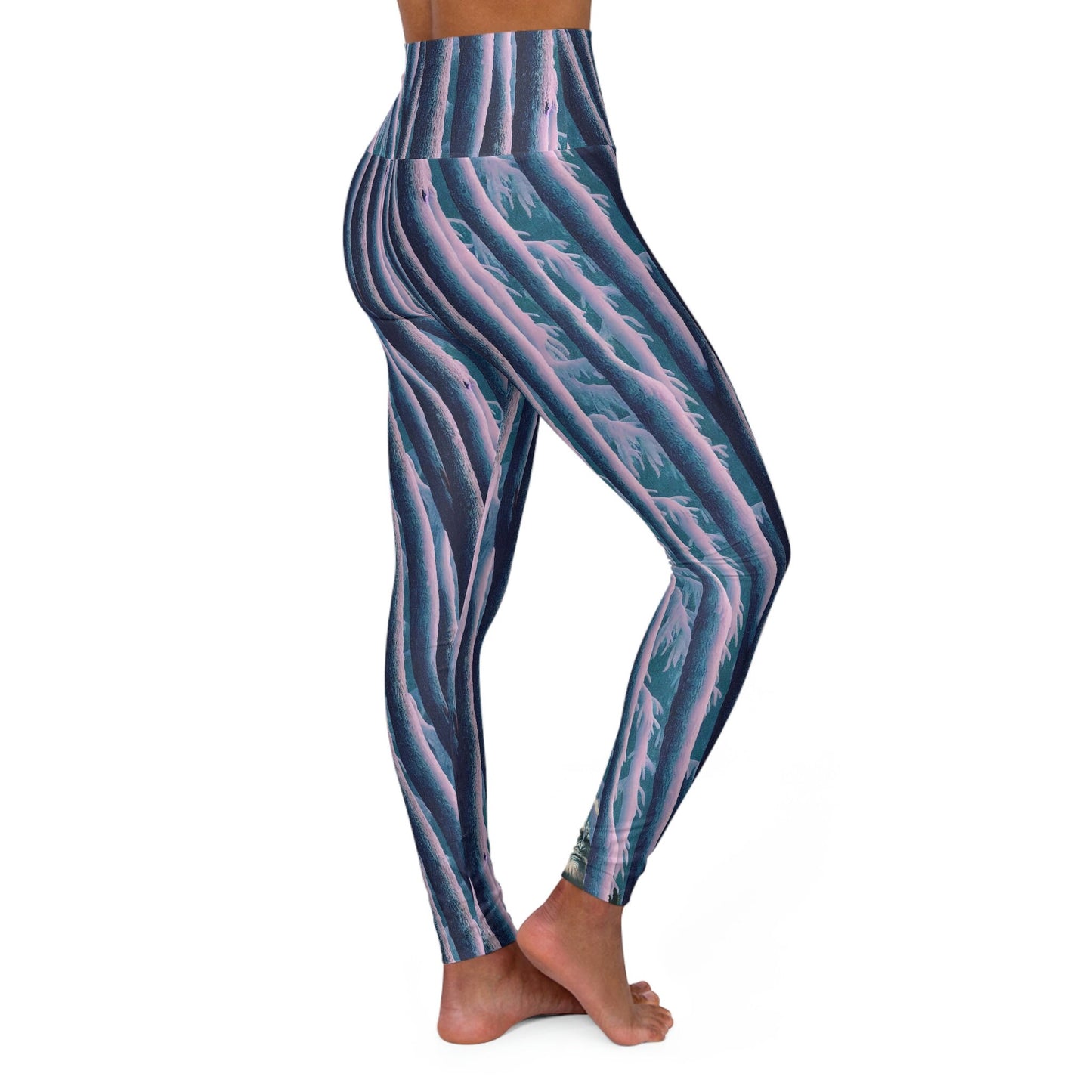 Yeti High Waist Leggings, Yoga Leggings, Abstract Animal Leggings, Workout Leggings for Women, Plus Size Leggings