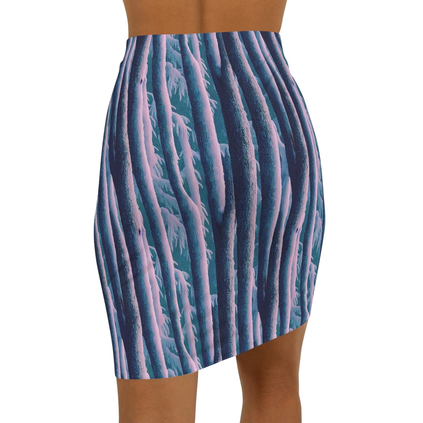Yeti Pencil Skirt, Tree Pattern Skirt for Women, Handmade Pencil Skirt, High Waisted Skirt, Bigfoot Skirt, Mini Skirt