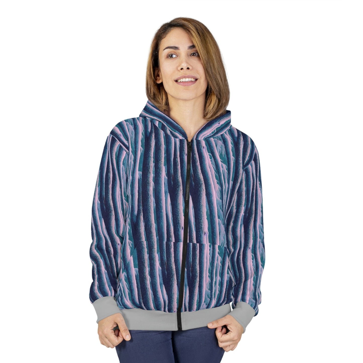 Yeti Zip Up Bigfoot Hoodie, Yeti Unisex Hoodie, Sasquatch in Forest Hoodie, Aesthetic Graphic Hoodie, Comfy Winter Hoodie