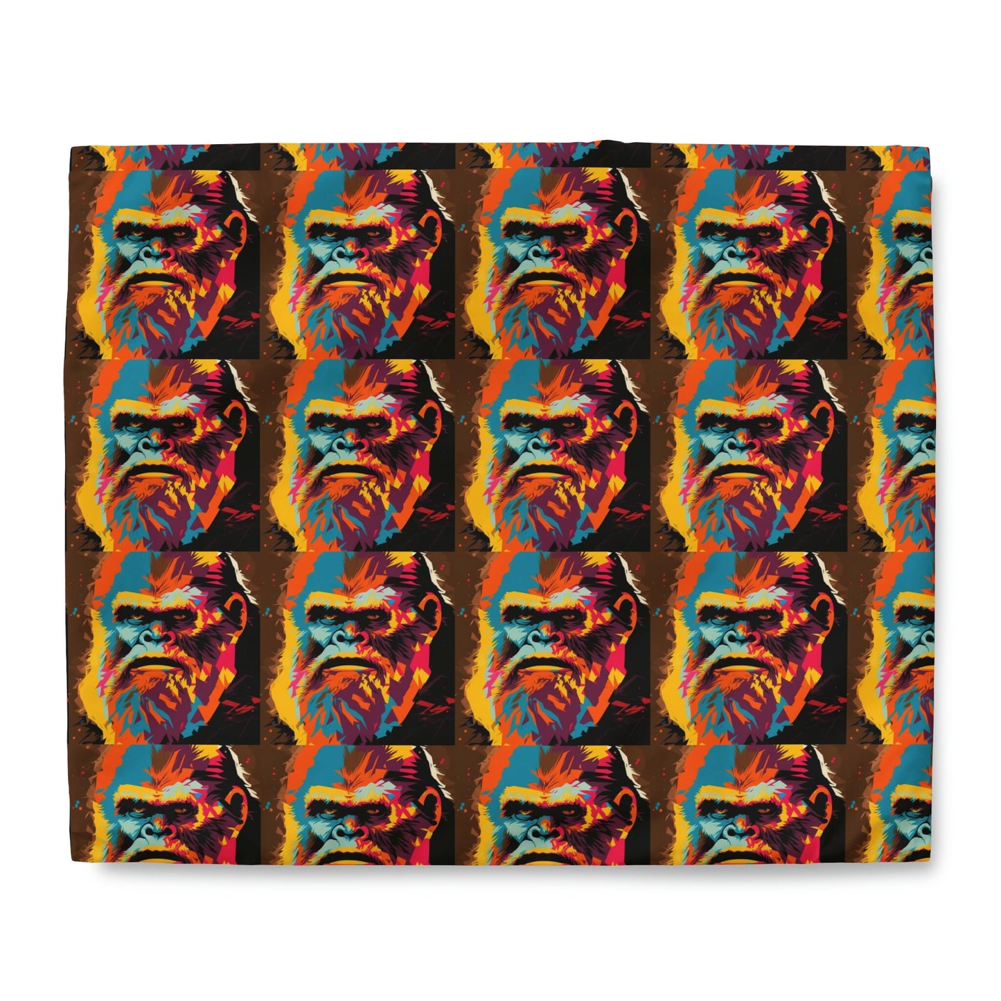 Colorful Sasquatch Duvet Cover, King Duvet Cover, Queen Duvet Cover, Twin Duvet Cover, Toddler Duvet Cover, Gift for Animal Lovers