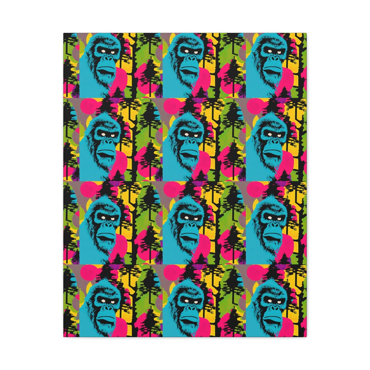 Sasquatch Pop Art Canvas Print, Forest Wall Art, Animal Art Print, Psychedelic Art, Gallery Wall Prints, Animal Lover Gift