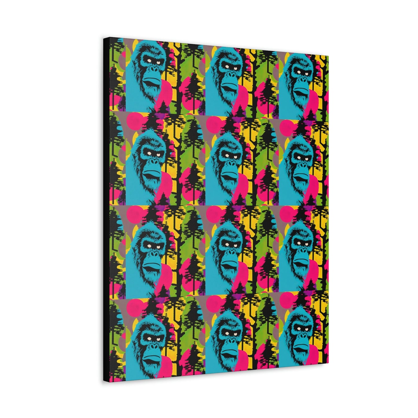 Sasquatch Pop Art Canvas Print, Forest Wall Art, Animal Art Print, Psychedelic Art, Gallery Wall Prints, Animal Lover Gift