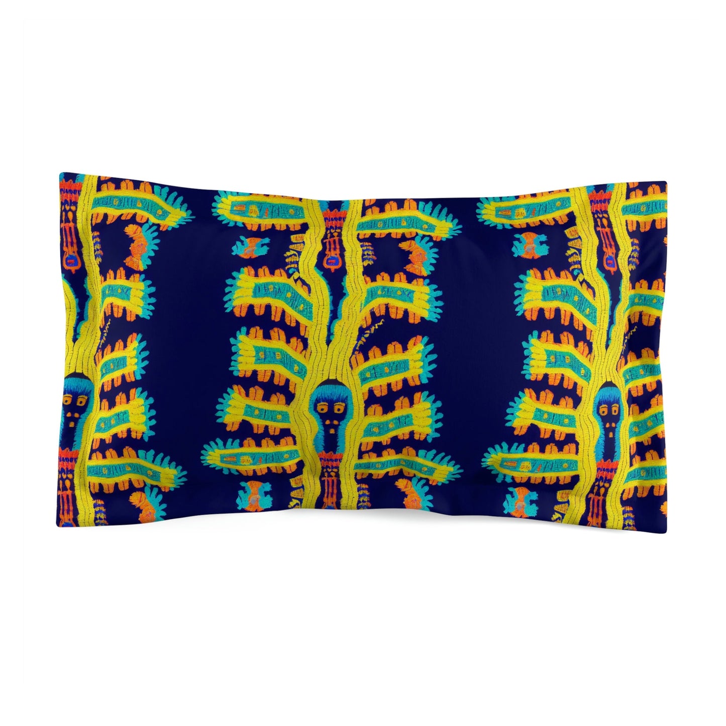 Huichol Style Pillows, Colorful Pillow, Decorative Pillow, Square Throw Pillow, Cute Couch Pillow, Aesthetic Blue Pillow