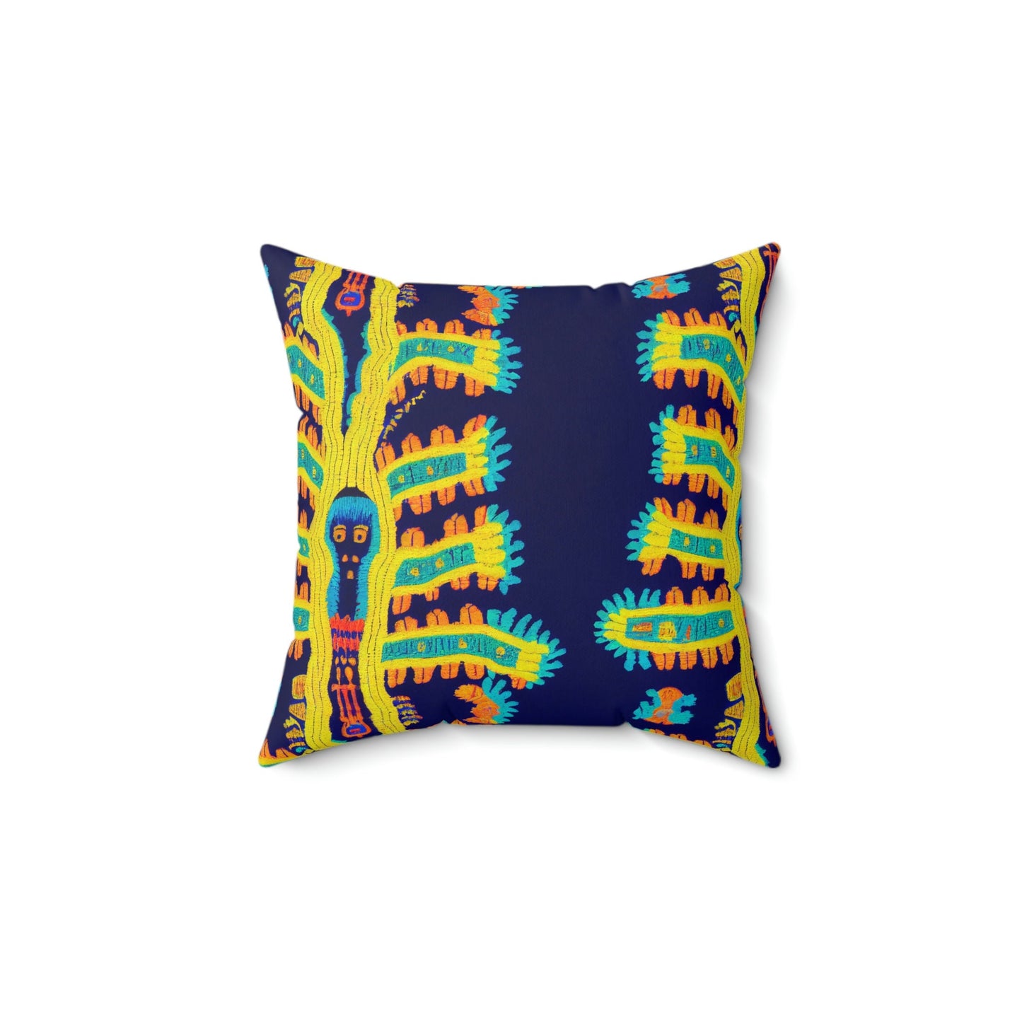 Huichol Style Cushion, Square Cushion, Decorative Couch Cushions, Outdoor Cushion Pillow, Seat Cushion, Handmade Cushion