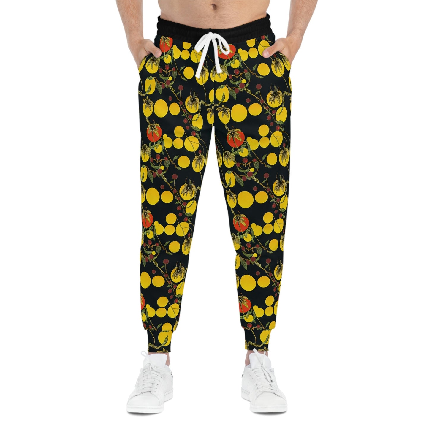 Tomato Garden Mens Joggers, Night Garden High Waisted Joggers, Botanical Clothing Workout Pants, Vegetable Clothing Gym Joggers