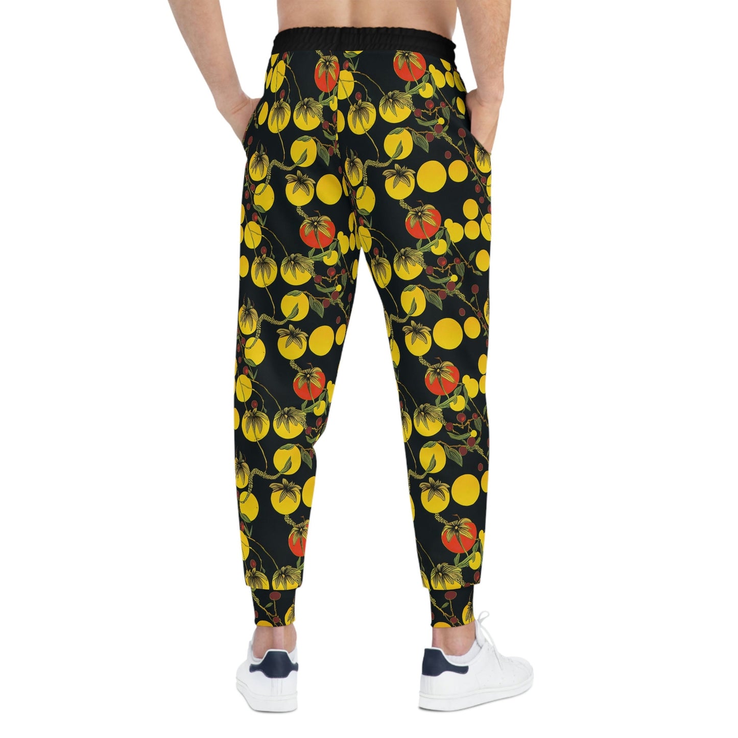 Tomato Garden Mens Joggers, Night Garden High Waisted Joggers, Botanical Clothing Workout Pants, Vegetable Clothing Gym Joggers