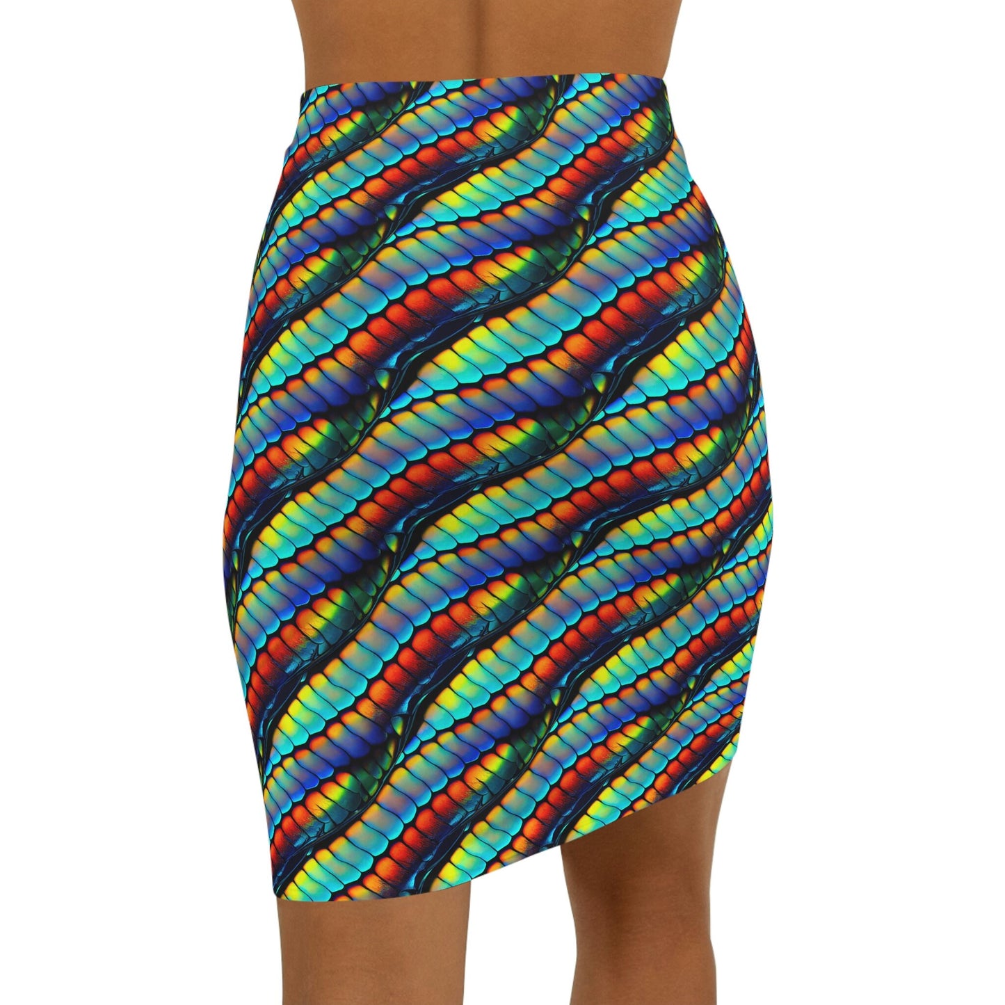 Rainbow Scales Skirt, Women's Mini Skirt, Pencil Skirts for Women, High Waist Summer Skirt, Cute Designer Skirt