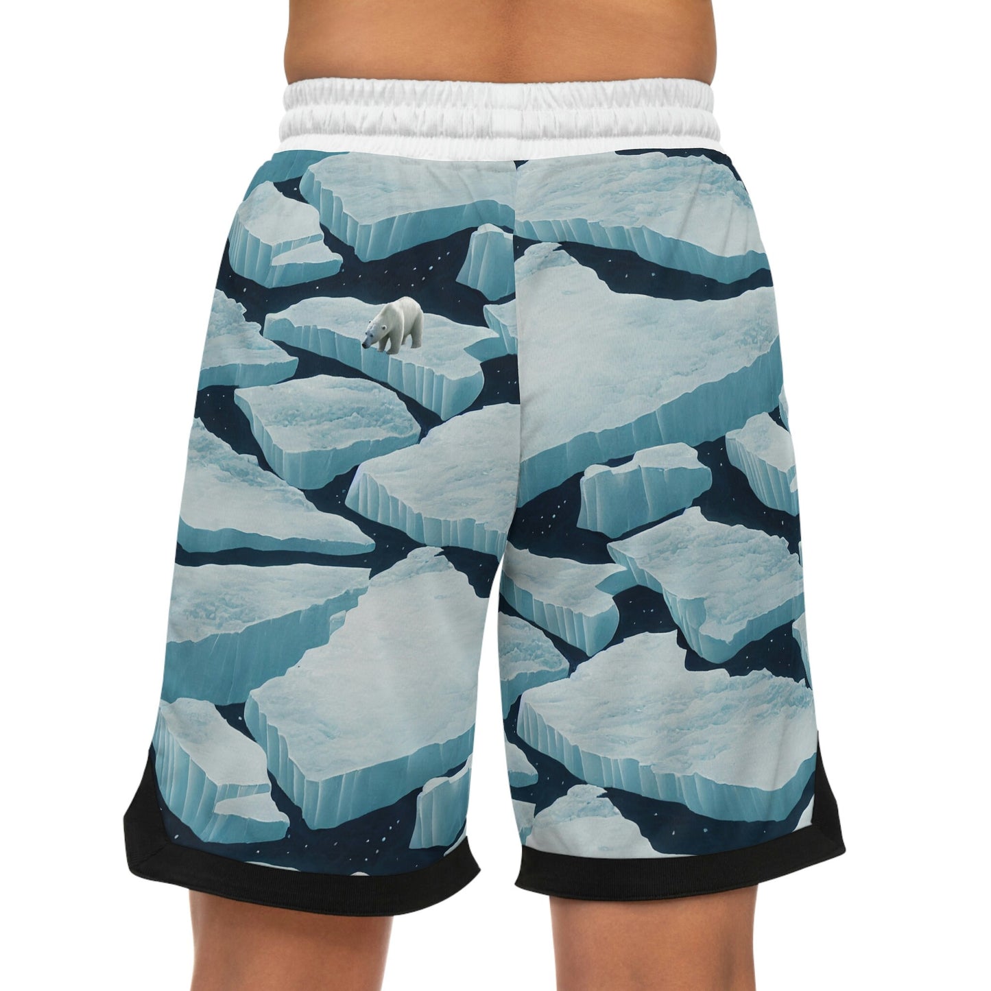 Polar Bear Basketball Shorts, Iceberg Clothing High Waisted Shorts, Bear Clothing Graphic Shorts, Animal Clothing Athletic Shorts