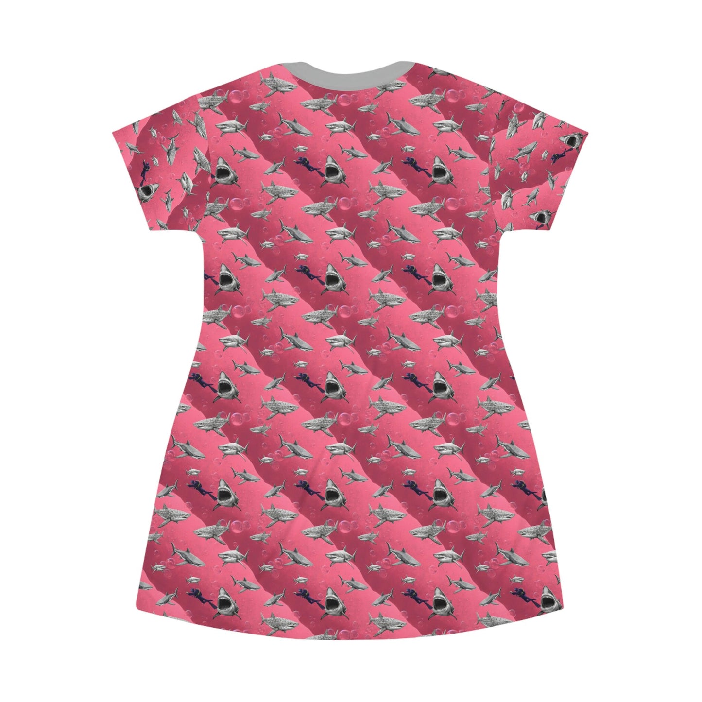 Shark Pink Sea ScubaT-Shirt Dress