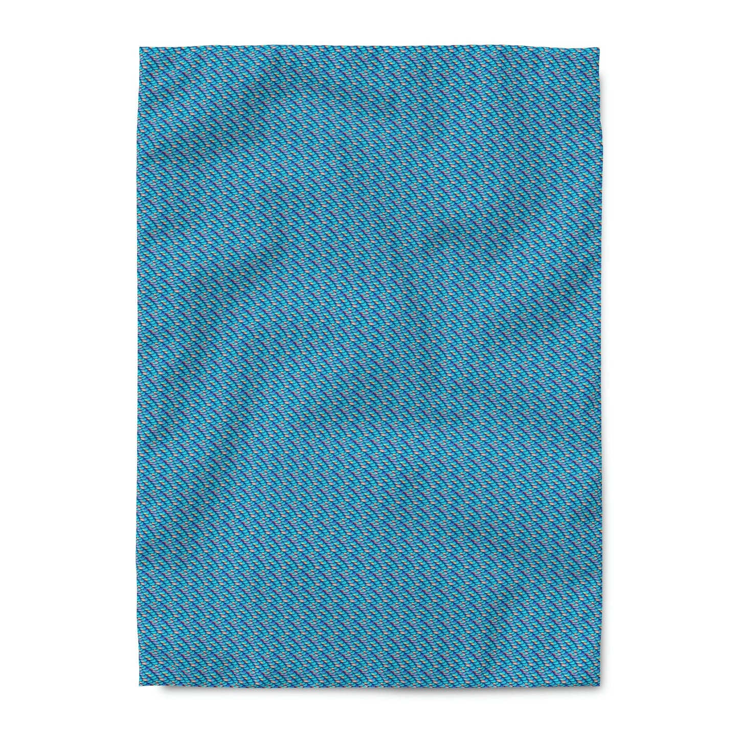 Iridescent Scales Duvet Cover, Blue Duvet Cover, Print Duvet Cover, Bedding Comforter, Unique Duvet Covers