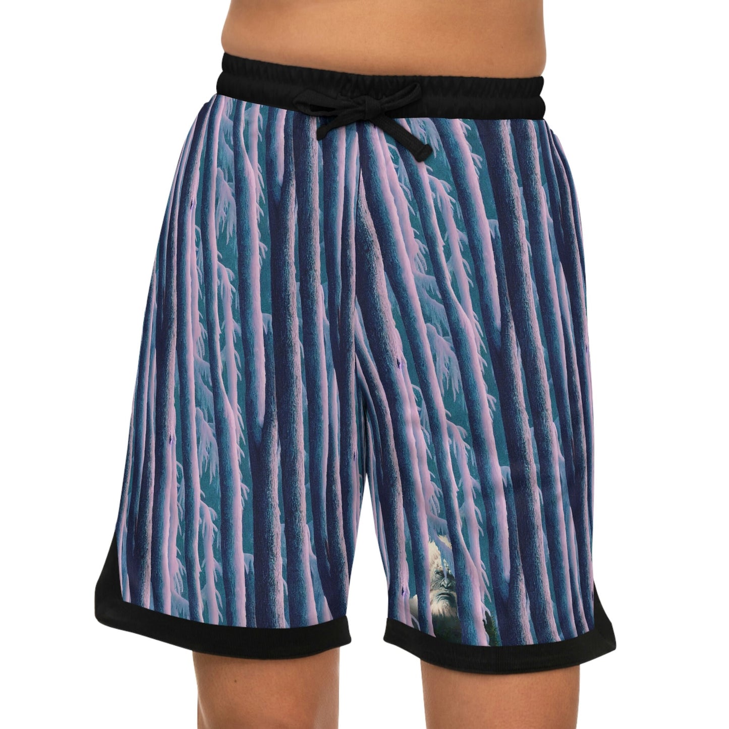 Yeti Basketball Shorts, Bigfoot Clothing High Waisted Shorts, Streetwear Graphic Shorts, Athletic Shorts, Workout Shorts