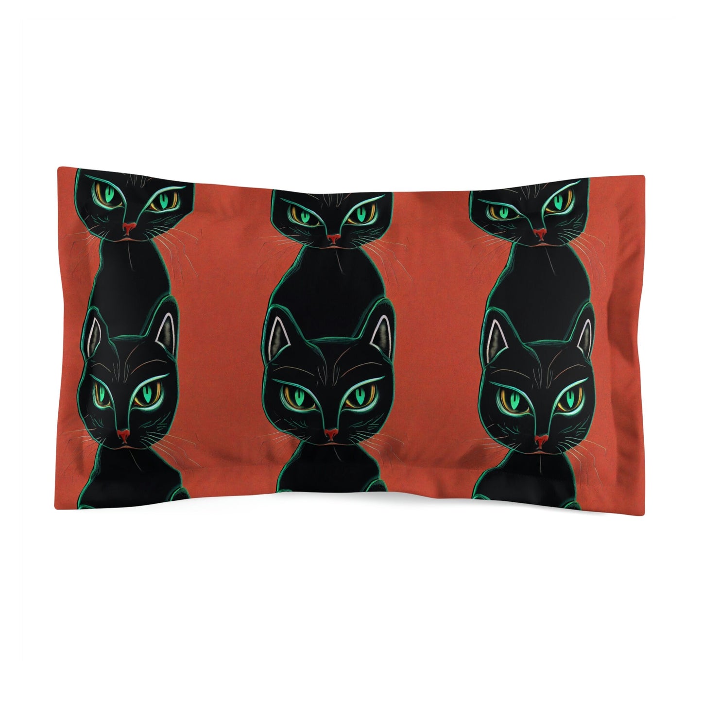 Green Eyed Cat Pillow, Retro Cat Pillow, Black Cat Pillow, Pet Photo Pillow, Gift for Cat Lovers, Square Cat Pillow