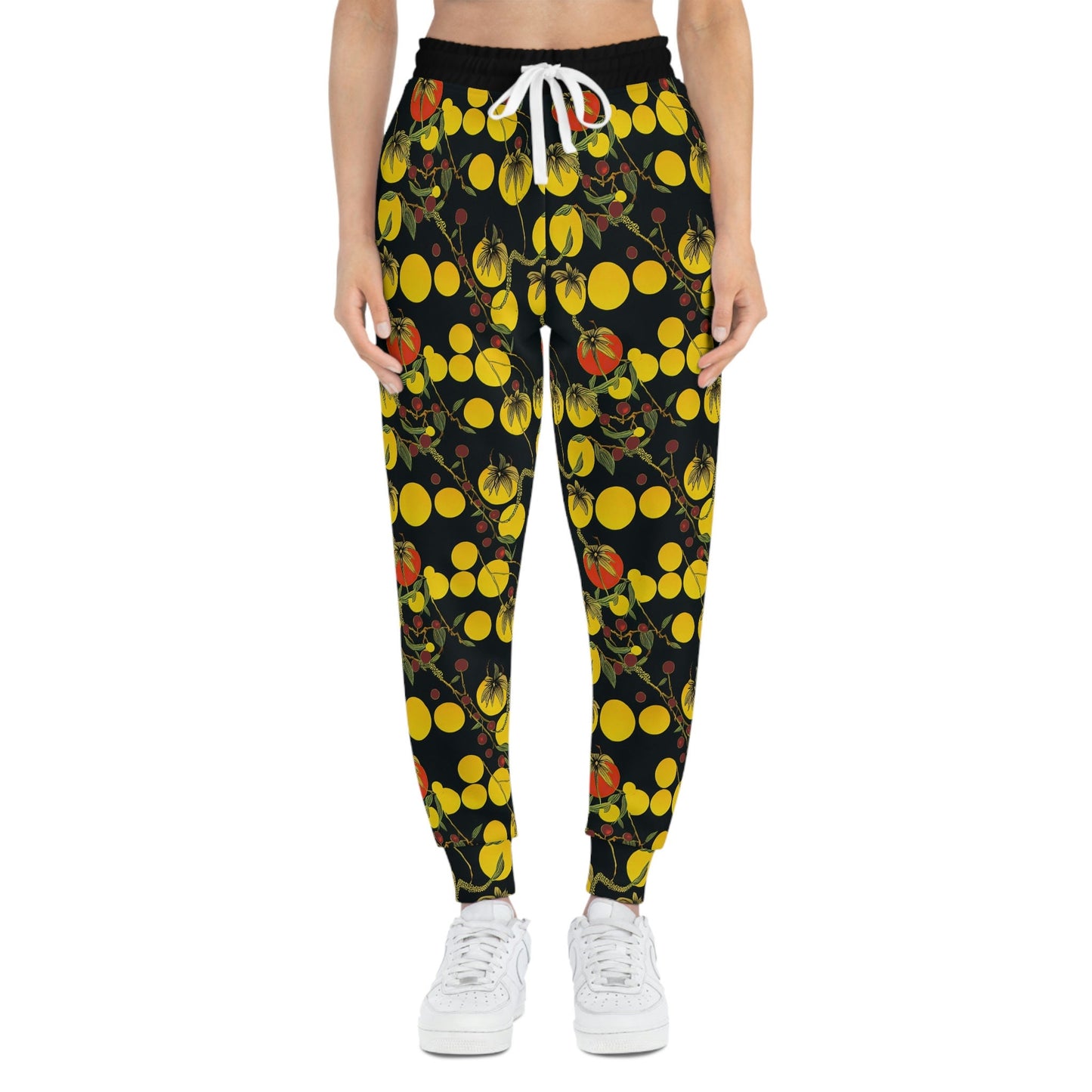Tomato Garden Mens Joggers, Night Garden High Waisted Joggers, Botanical Clothing Workout Pants, Vegetable Clothing Gym Joggers