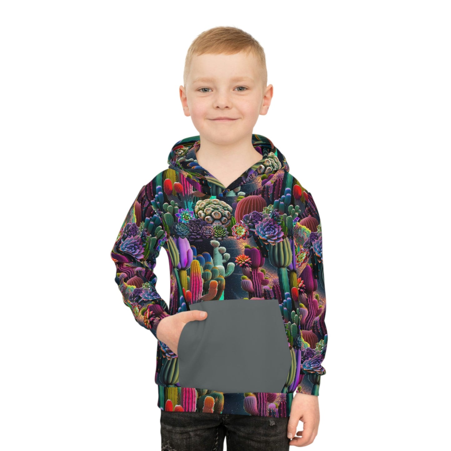 Coyote Cactus Dream Children's Hoodie Kid's Flashy Gear Cryptid Creatures Co