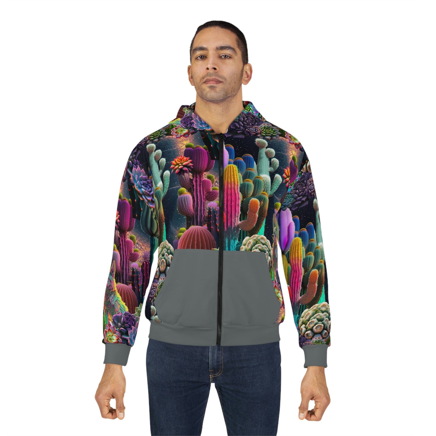 Coyote Cactus Dream Unisex Zip Hoodie Flashy Gear Street Wear Cryptid Creatures Co