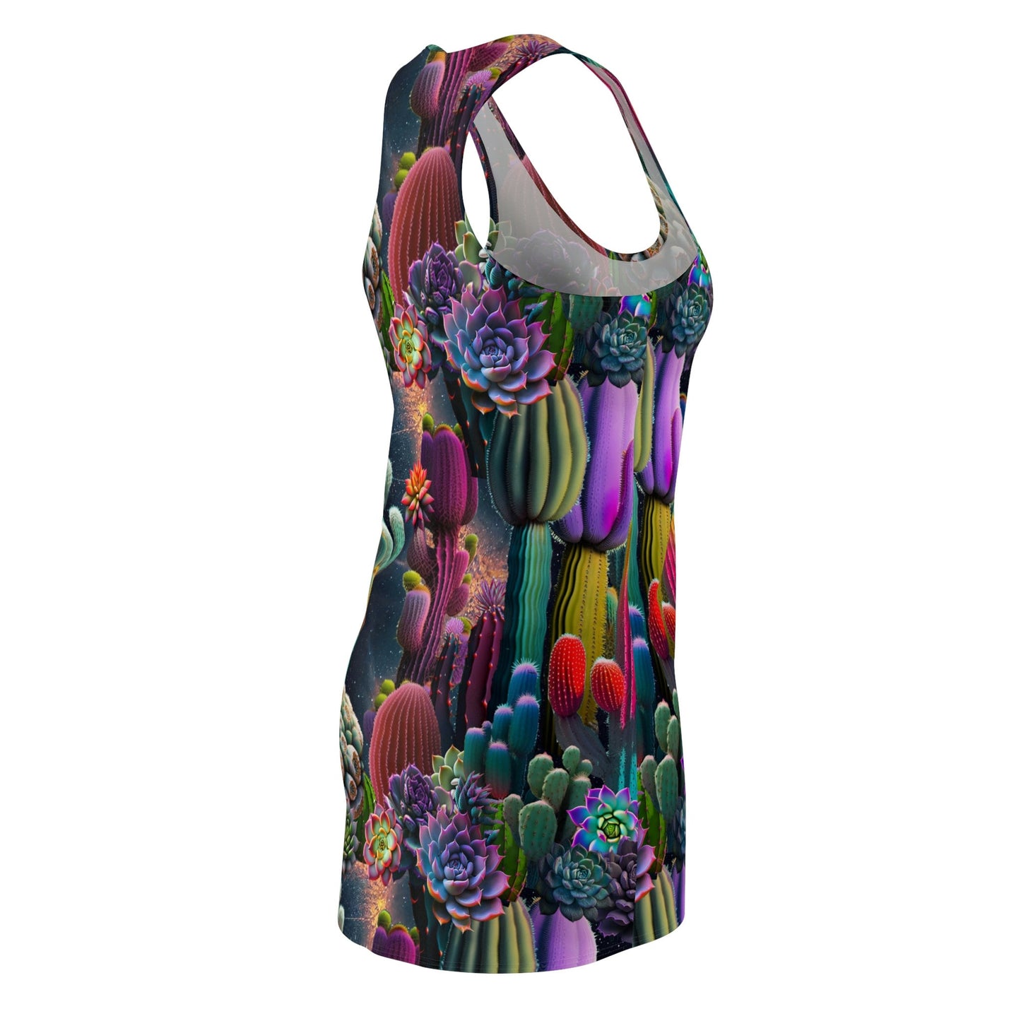 Coyote Cactus Dream Women's Cut & Sew Racerback Dress Cryptid Creatures Co