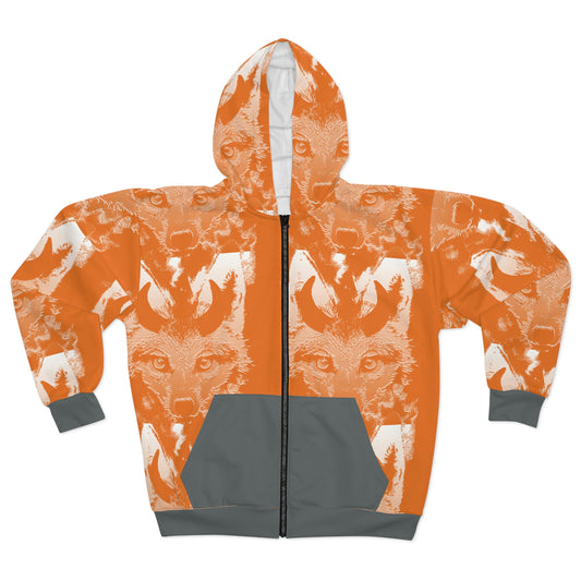 Horned Coyote Unisex Zip Hoodie