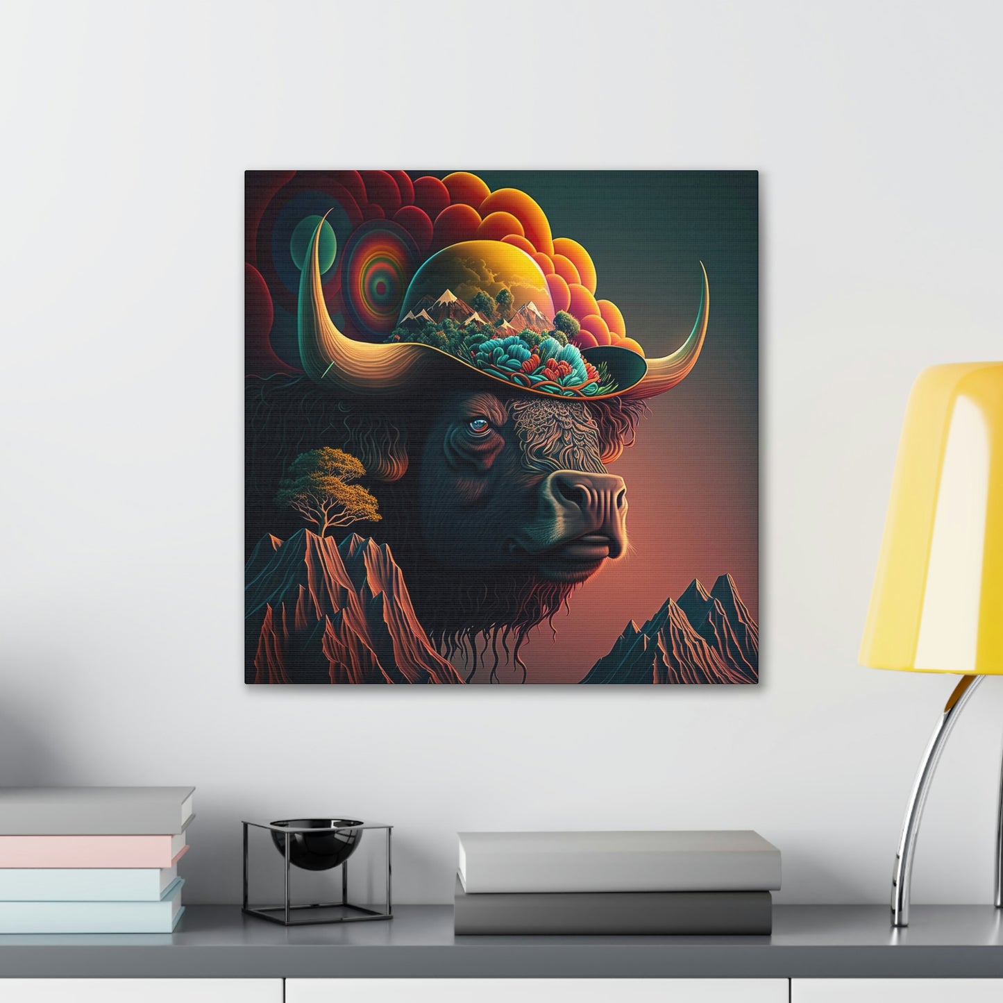 Father Bison Print Art, Buffalo Wall Art, Bison Print Wildlife Art, Ai Bison Painting for Home Decor, Buffalo Lover Gift