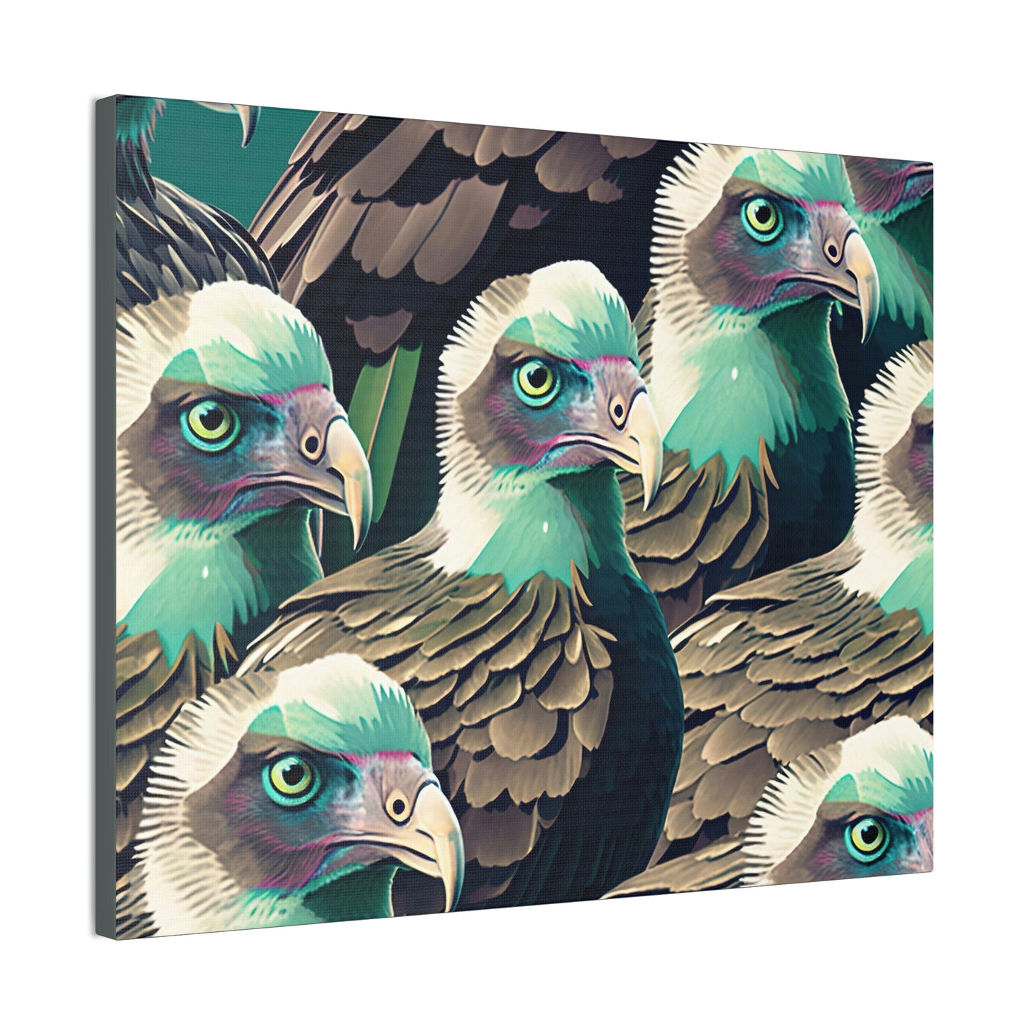 Vultures Pastel Canvas Wall Art, Vulture Decor Bird Wall Art, Colorful Birds Wall Decor, Nature Wall Art, Bird Lover Gift