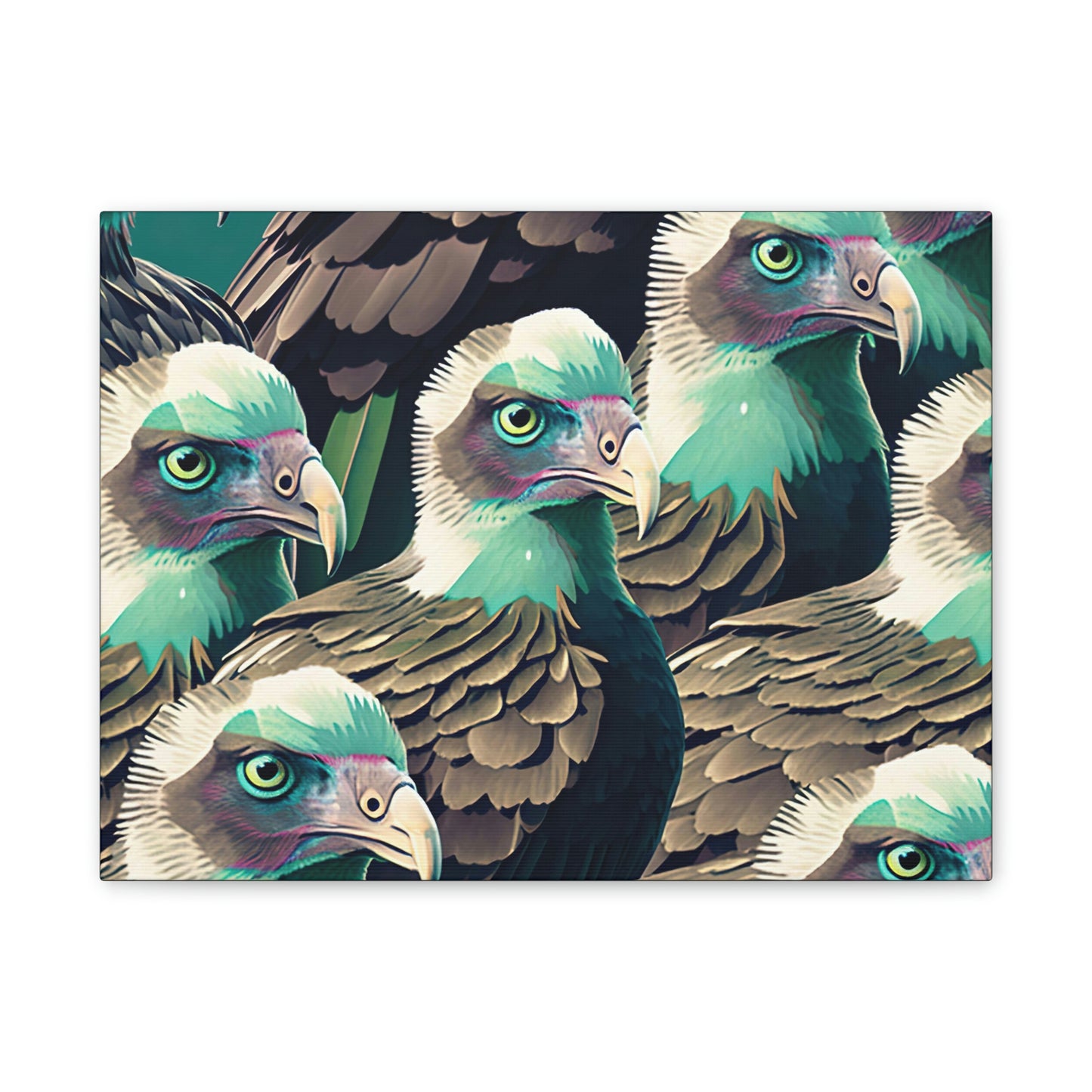 Vultures Pastel Canvas Wall Art, Vulture Decor Bird Wall Art, Colorful Birds Wall Decor, Nature Wall Art, Bird Lover Gift