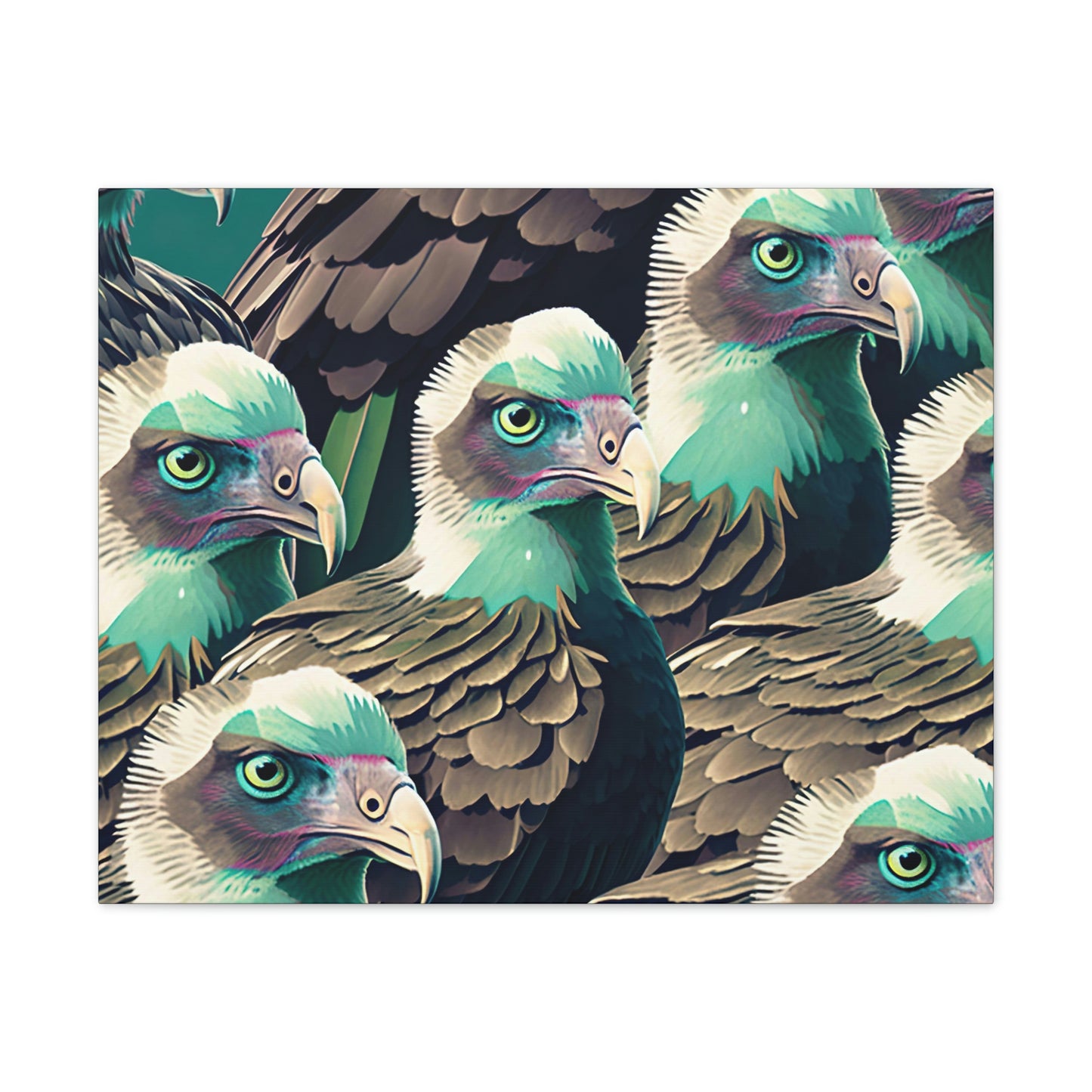Vultures Pastel Canvas Wall Art, Vulture Decor Bird Wall Art, Colorful Birds Wall Decor, Nature Wall Art, Bird Lover Gift