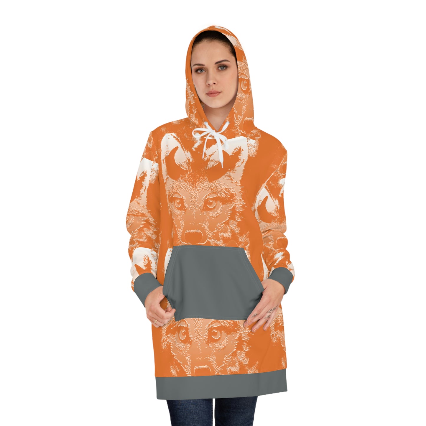 Horned Coyote Women's Hoodie Dress