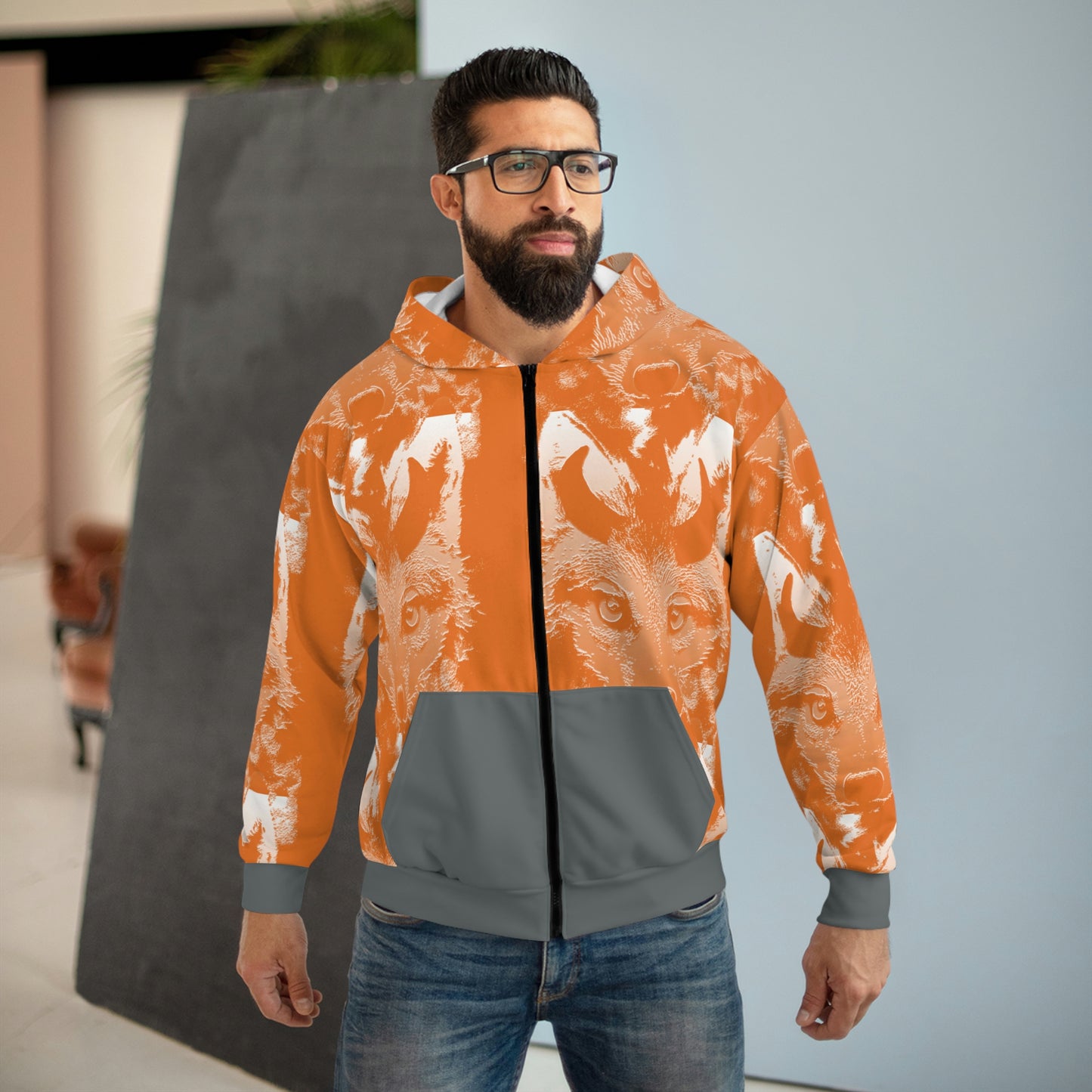 Horned Coyote Unisex Zip Hoodie