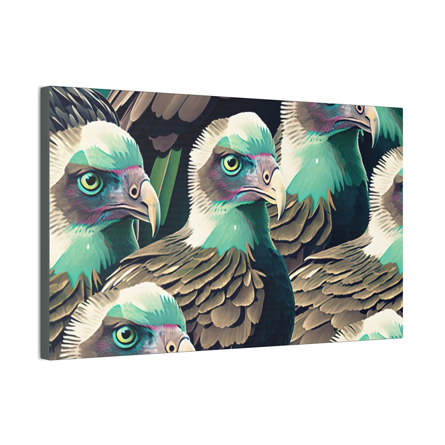 Vultures Pastel Canvas Wall Art, Vulture Decor Bird Wall Art, Colorful Birds Wall Decor, Nature Wall Art, Bird Lover Gift