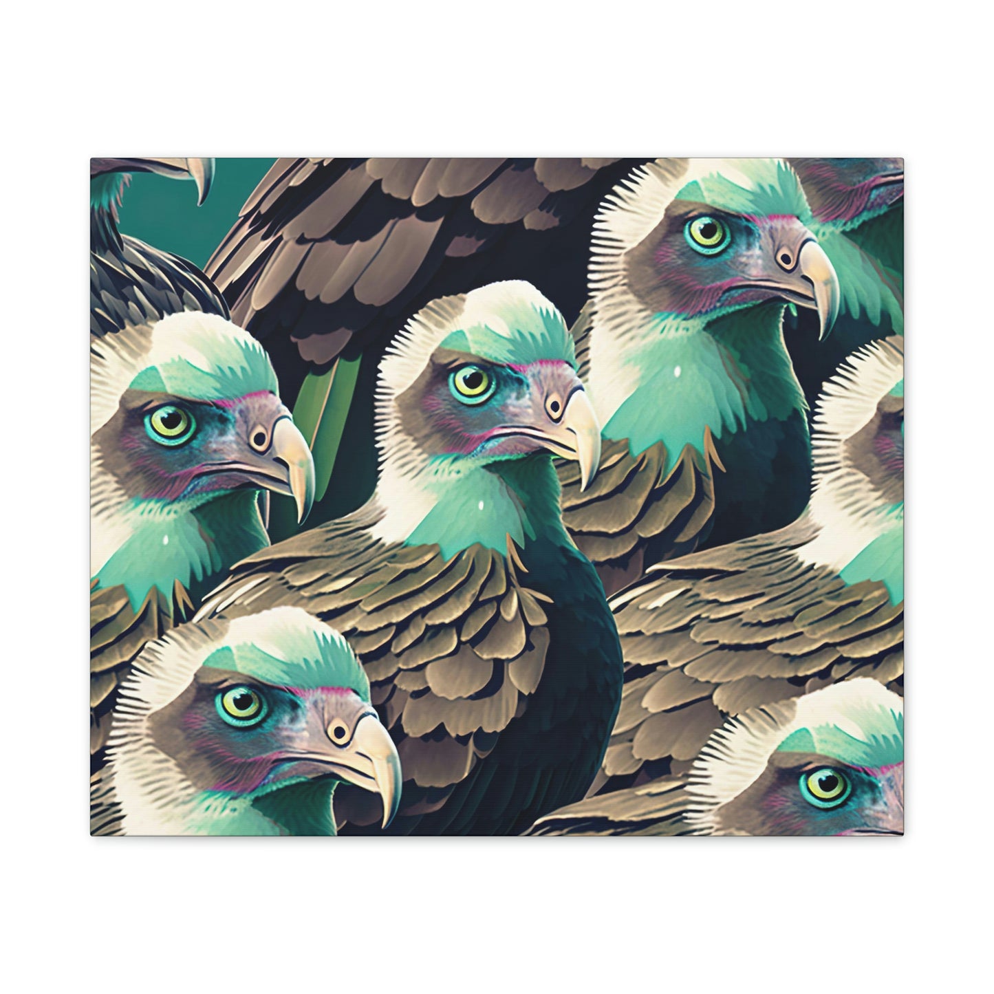 Vultures Pastel Canvas Wall Art, Vulture Decor Bird Wall Art, Colorful Birds Wall Decor, Nature Wall Art, Bird Lover Gift