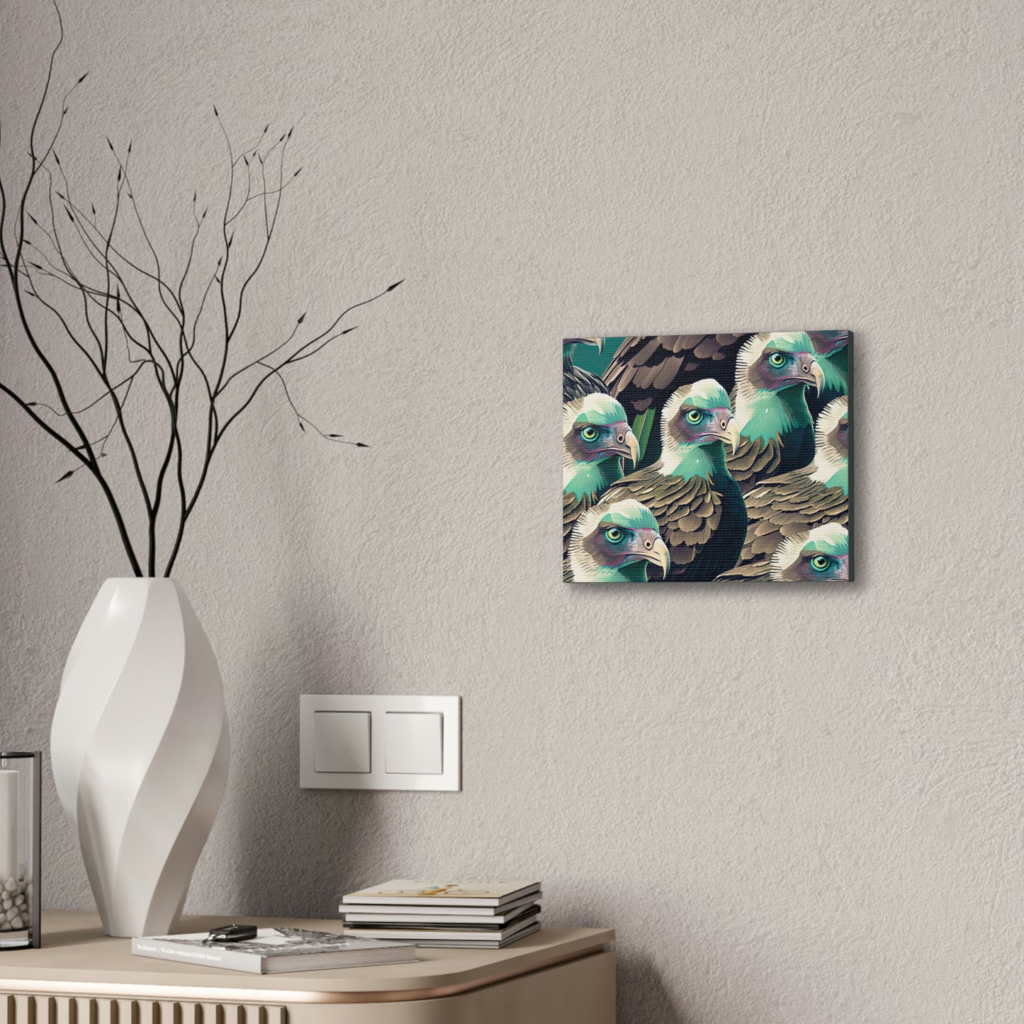 Vultures Pastel Canvas Wall Art, Vulture Decor Bird Wall Art, Colorful Birds Wall Decor, Nature Wall Art, Bird Lover Gift