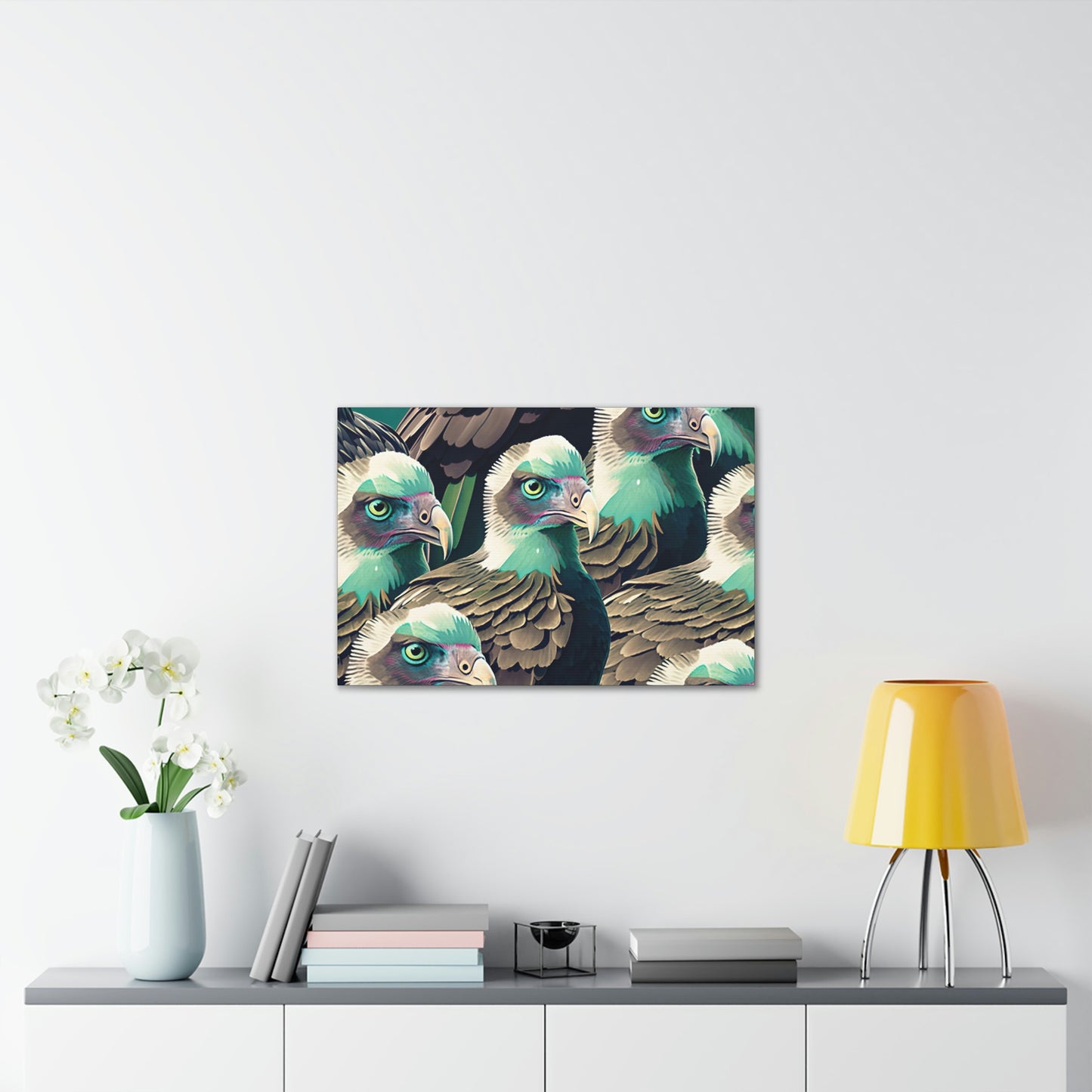 Vultures Pastel Canvas Wall Art, Vulture Decor Bird Wall Art, Colorful Birds Wall Decor, Nature Wall Art, Bird Lover Gift
