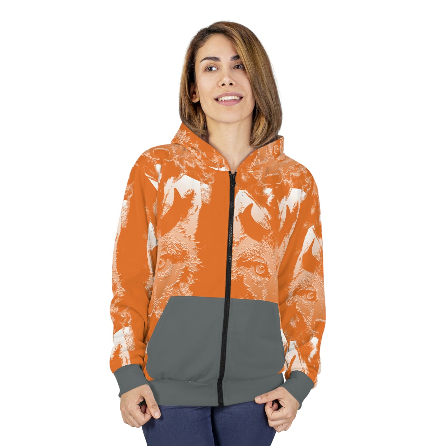 Horned Coyote Unisex Zip Hoodie