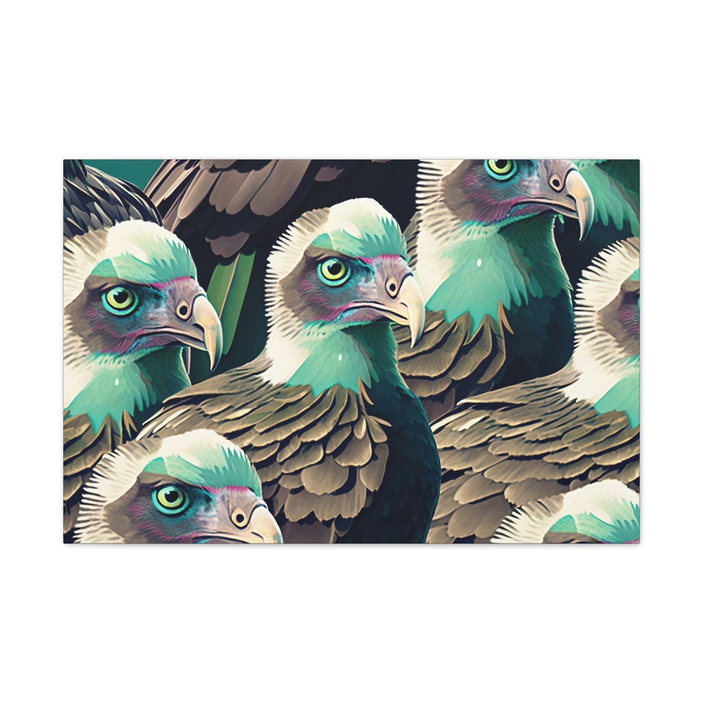 Vultures Pastel Canvas Wall Art, Vulture Decor Bird Wall Art, Colorful Birds Wall Decor, Nature Wall Art, Bird Lover Gift