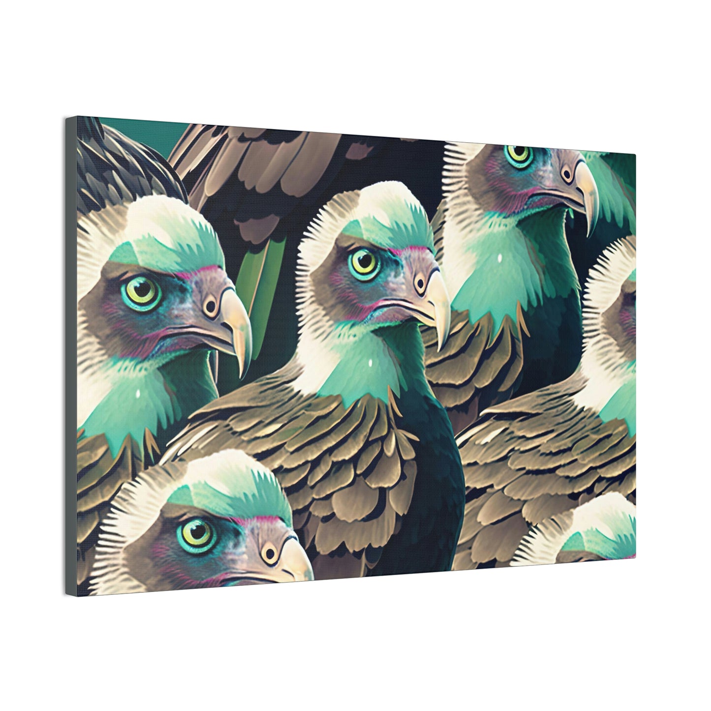 Vultures Pastel Canvas Wall Art, Vulture Decor Bird Wall Art, Colorful Birds Wall Decor, Nature Wall Art, Bird Lover Gift